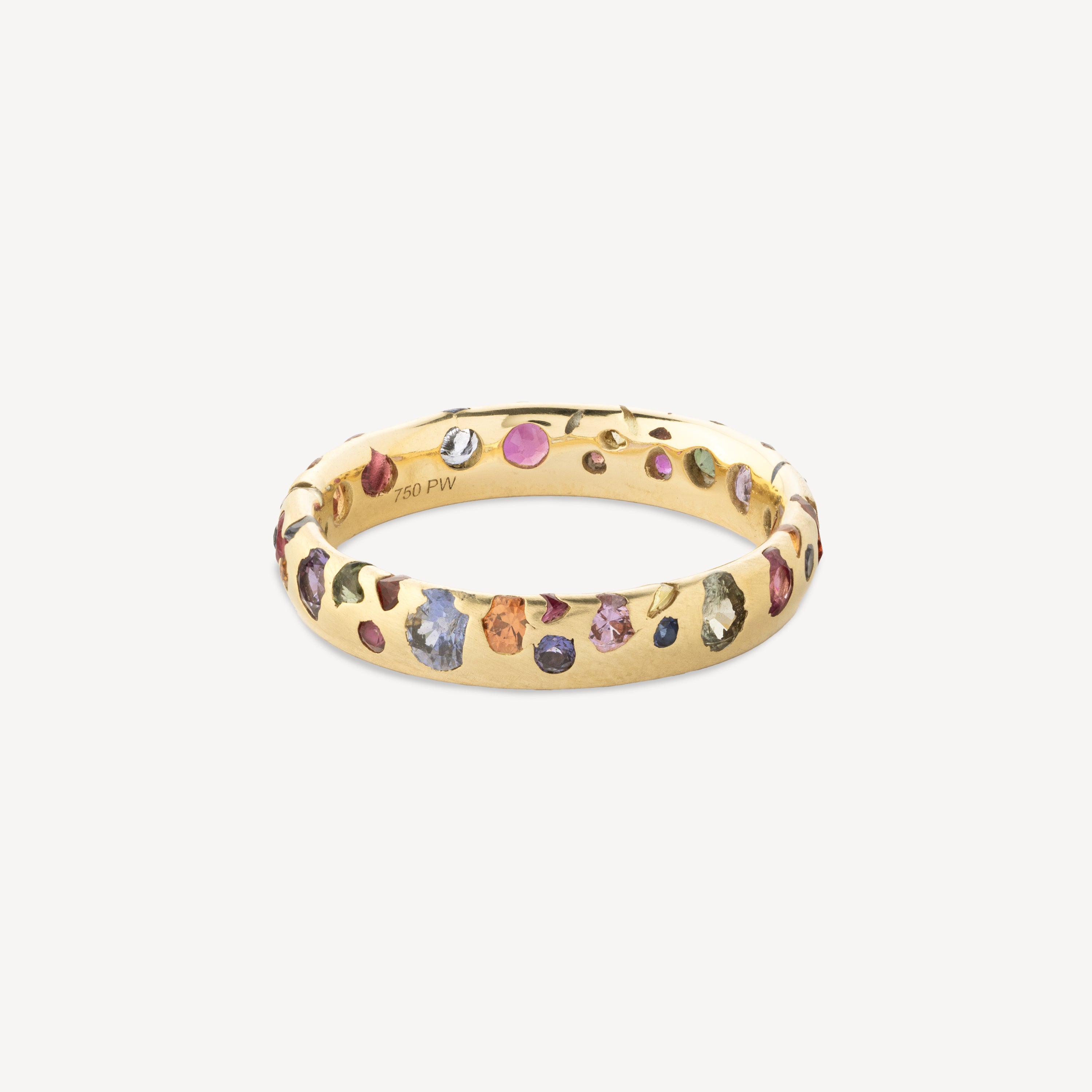 Rainbow Confetti Ring with Diamonds