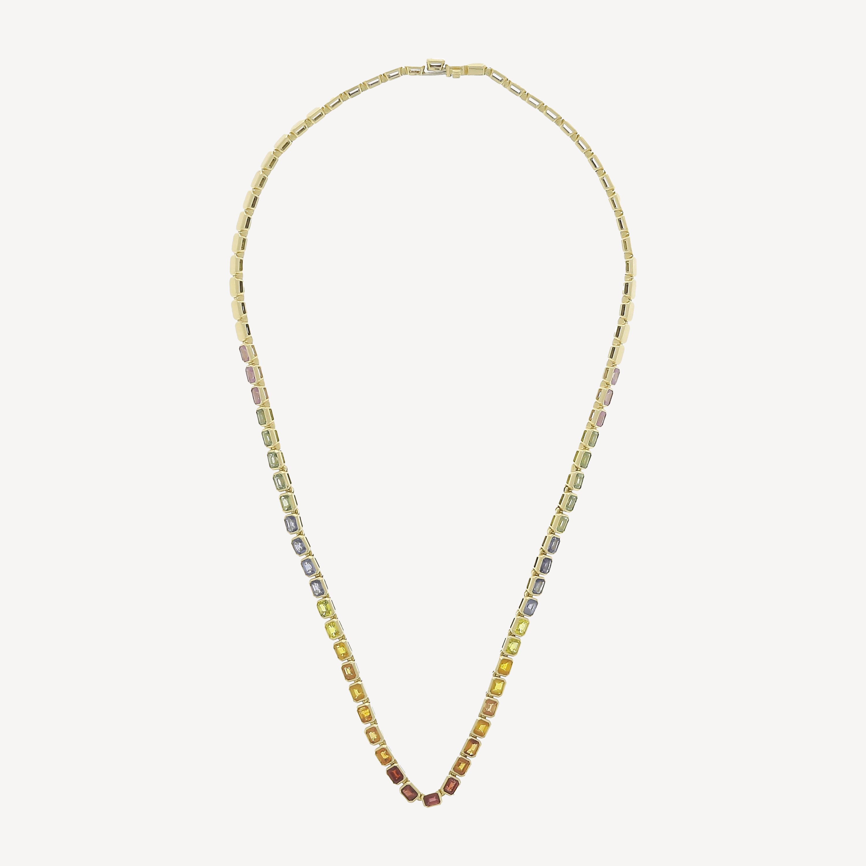 Multicolored Sapphire River Necklace