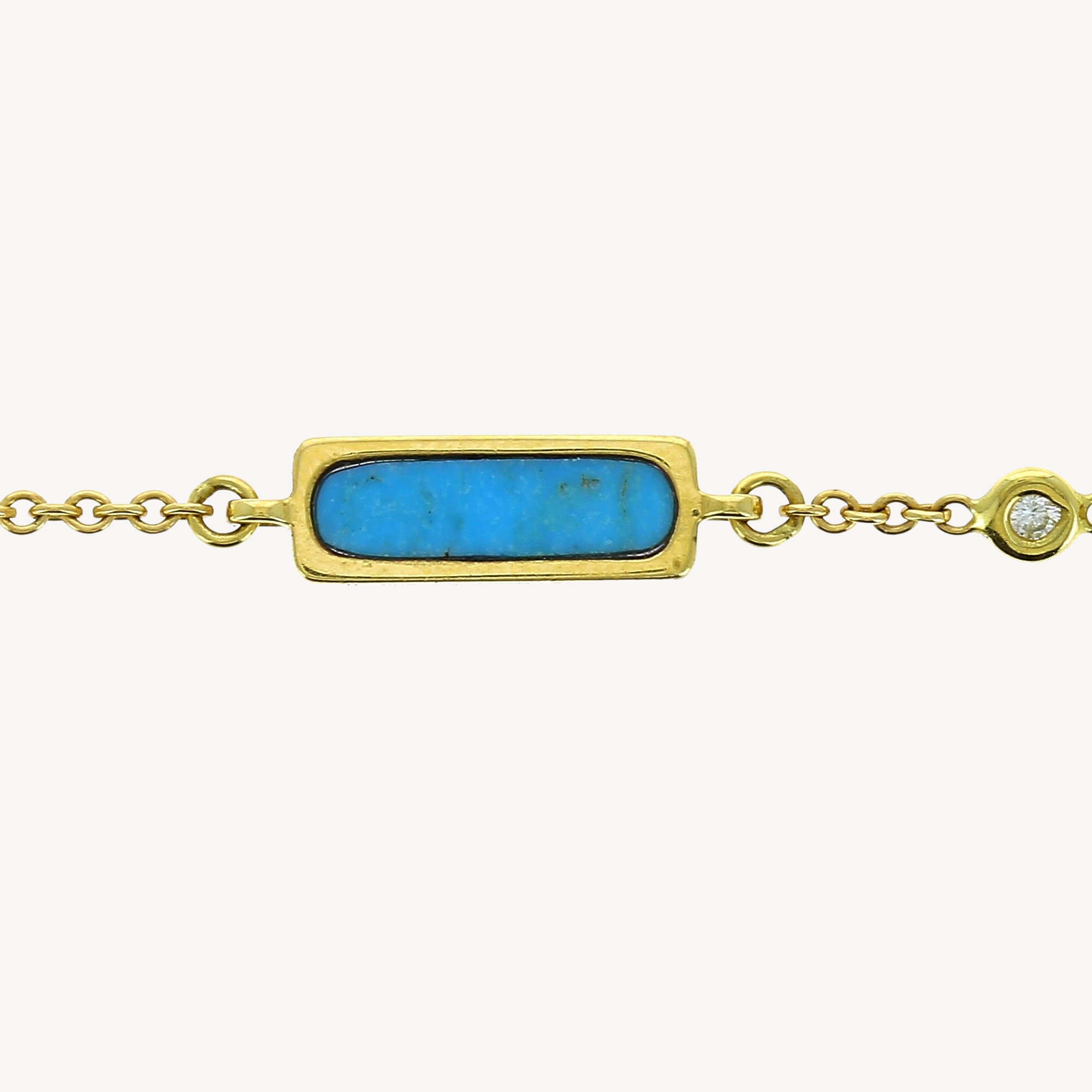 Rectangle turquoise necklace with charm clip