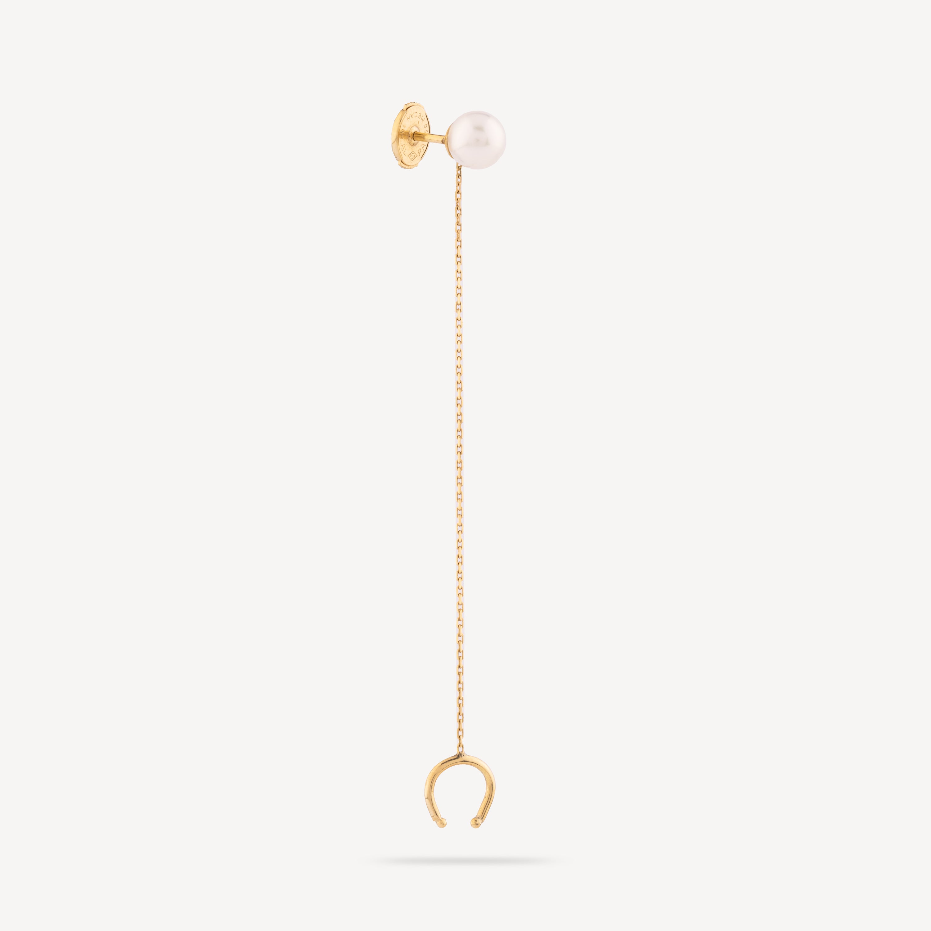 Earring chain with pearl