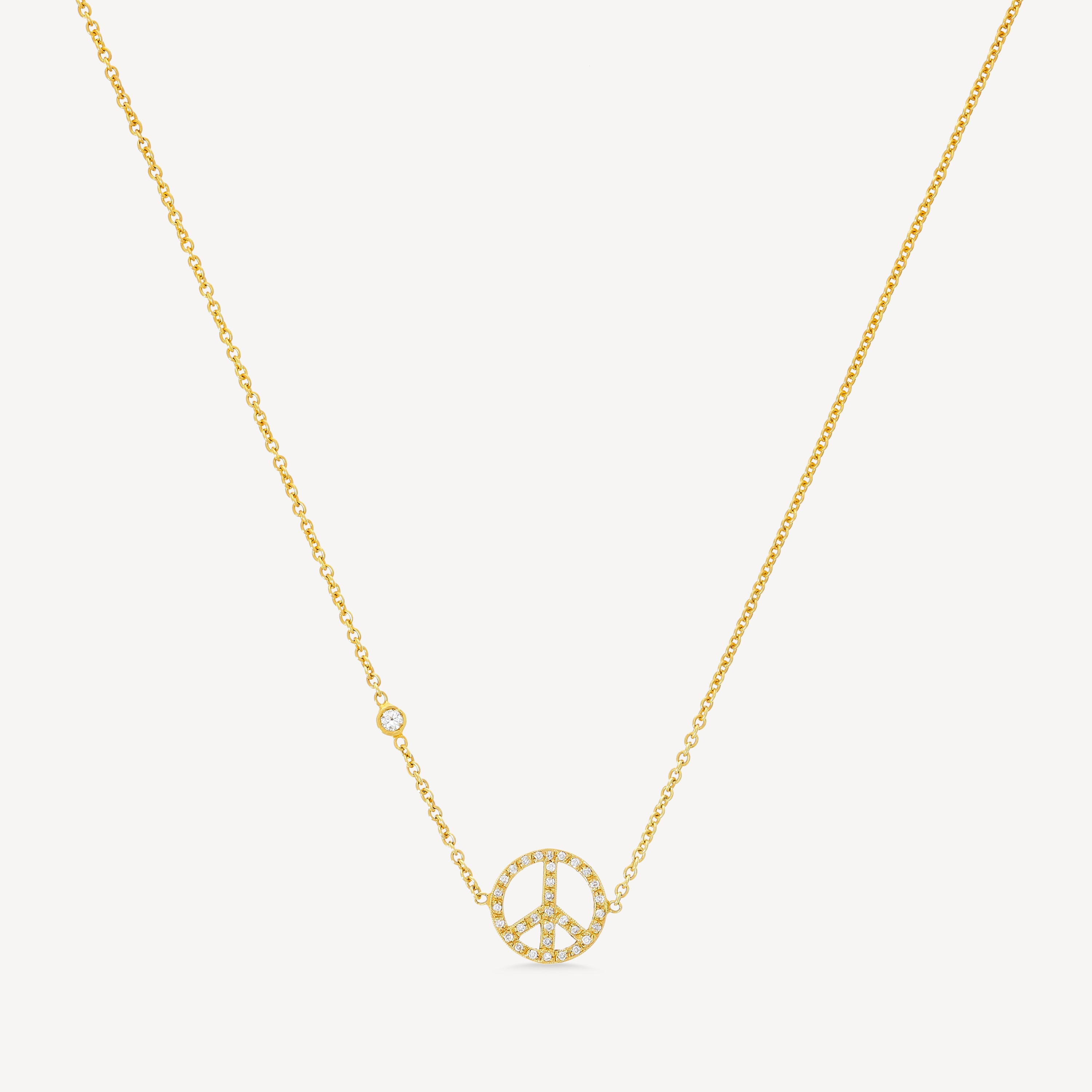 Peace necklace Yellow gold