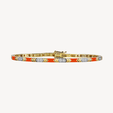 Reflection Enamel Orange Diamond Bracelet