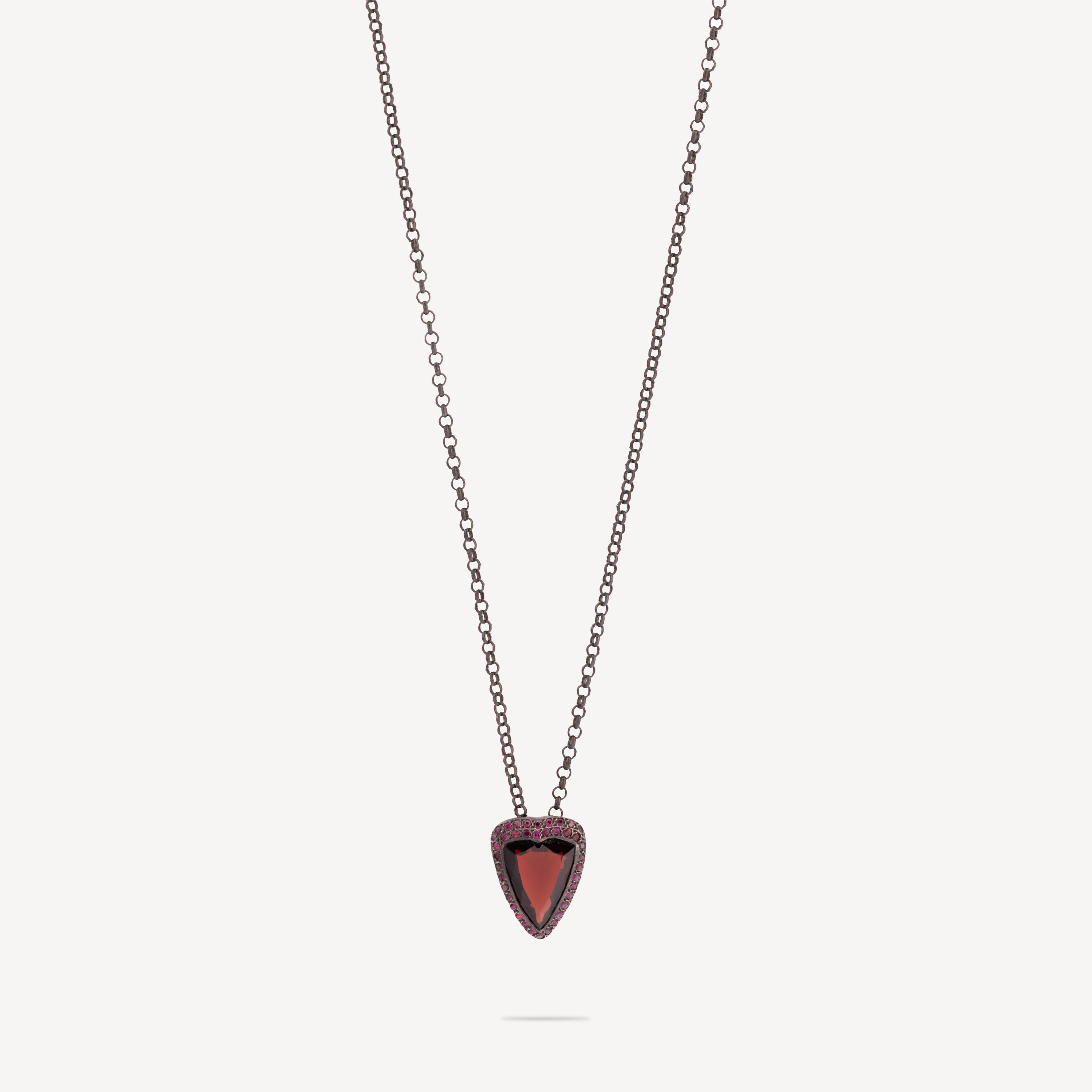 Garnet and Ruby Heart Necklace