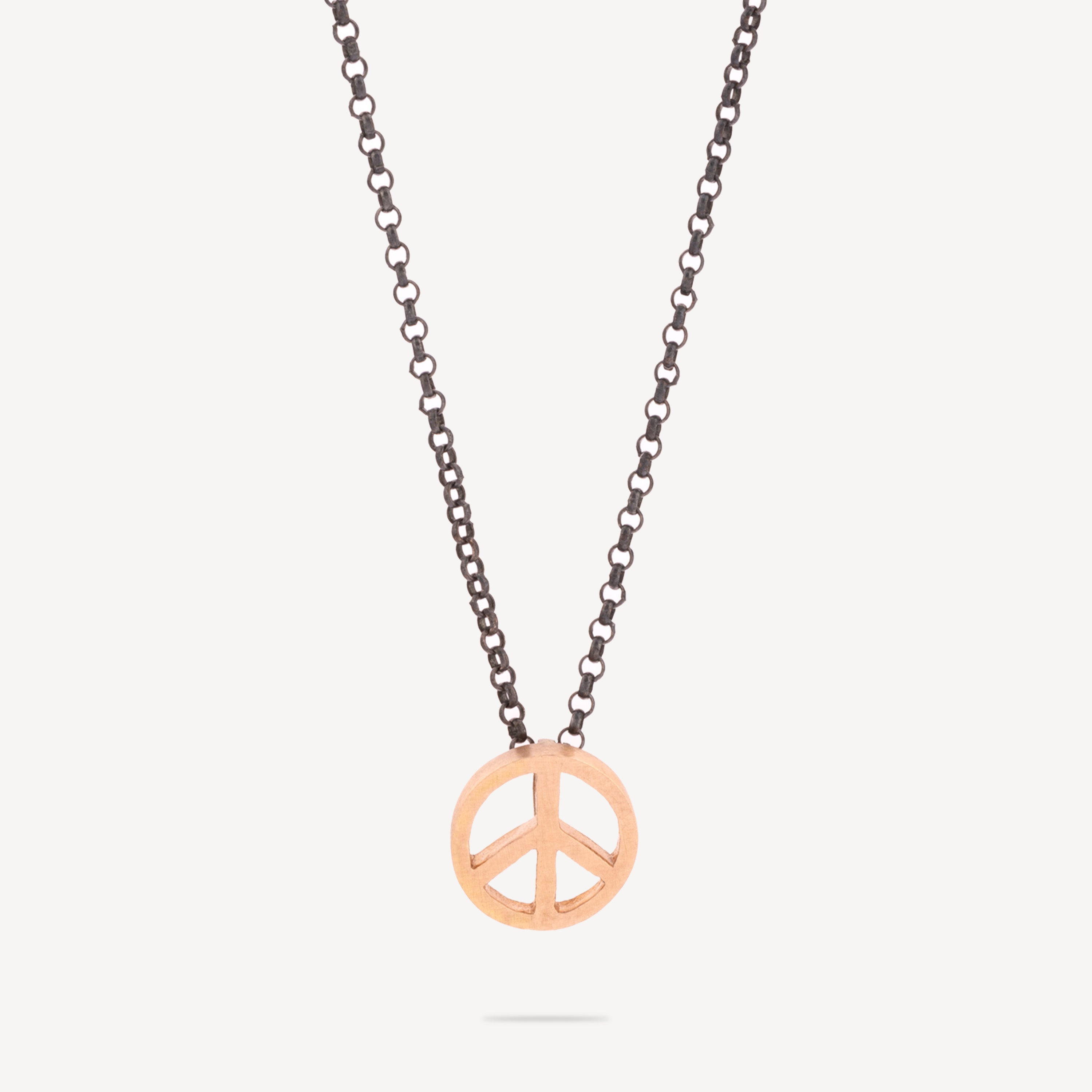 Peace and Love gold necklace