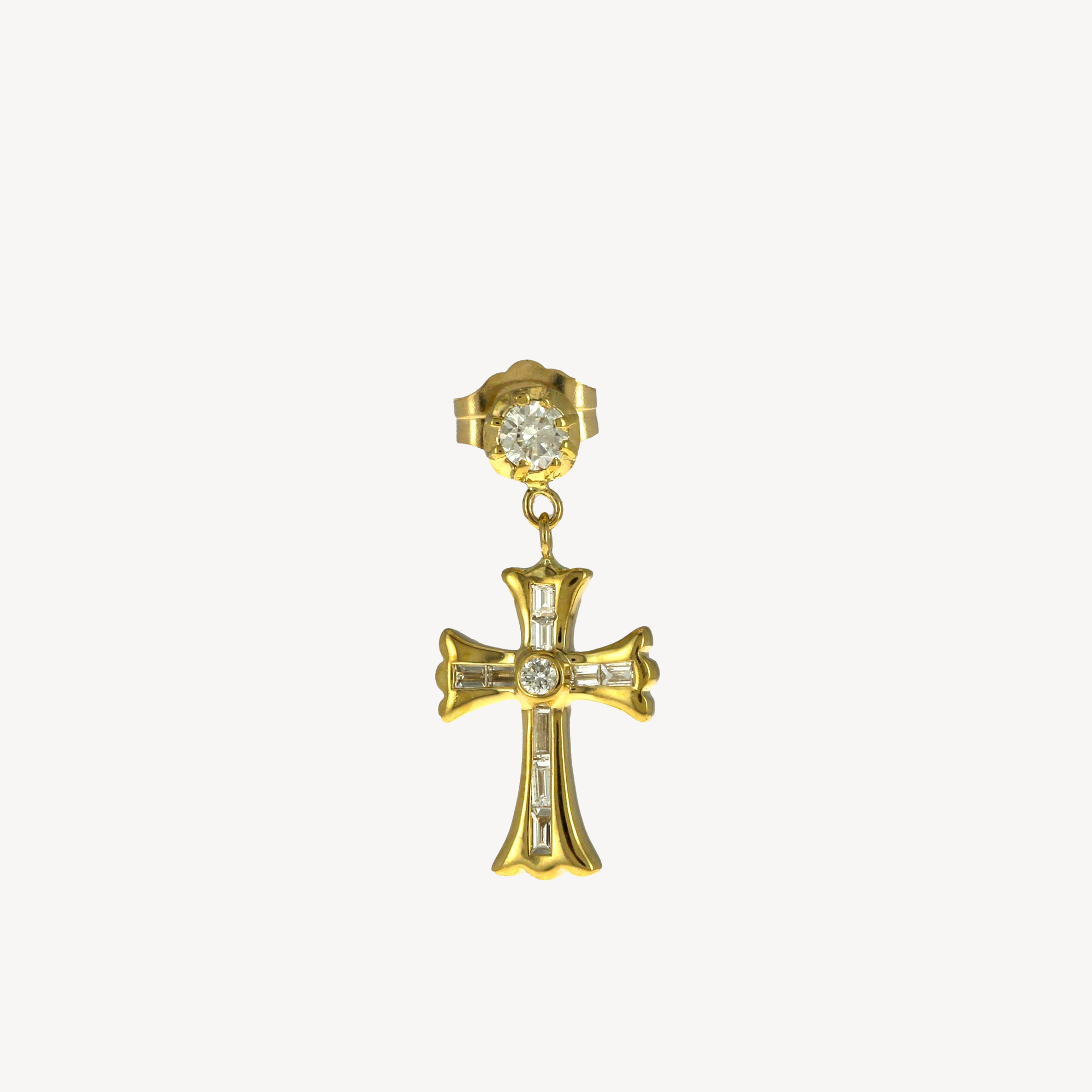 Stud Round Sophia Diamond Gothic Cross