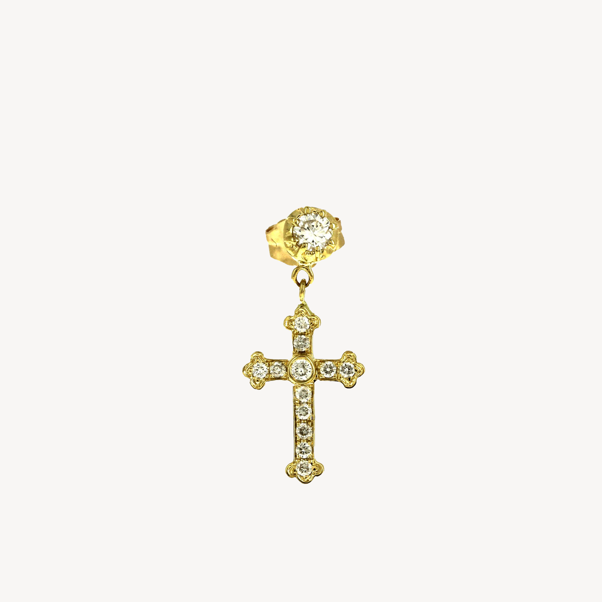 Stud Round Sophia Diamond Gothic Cross