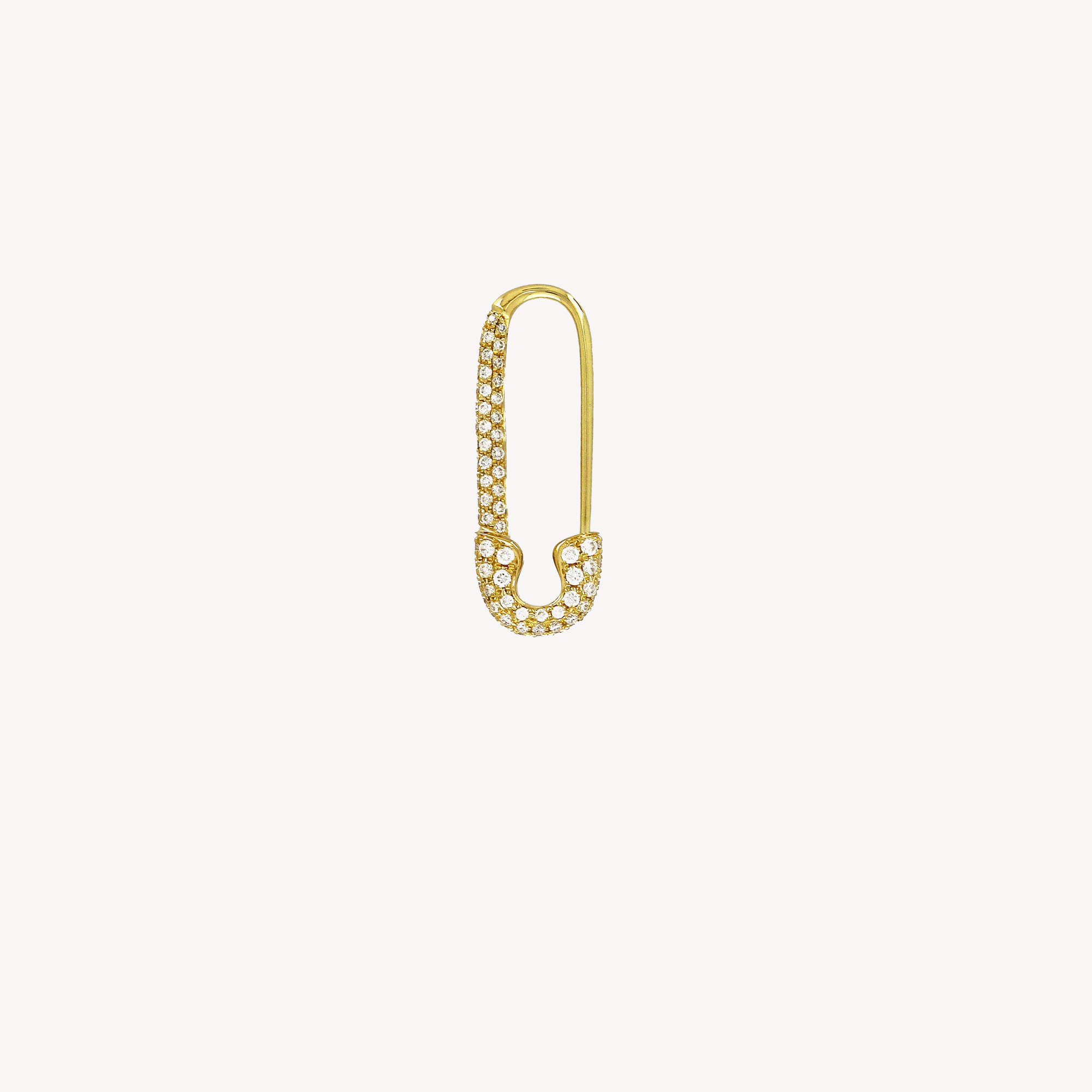 Earring Safety Pin Yellow Gold