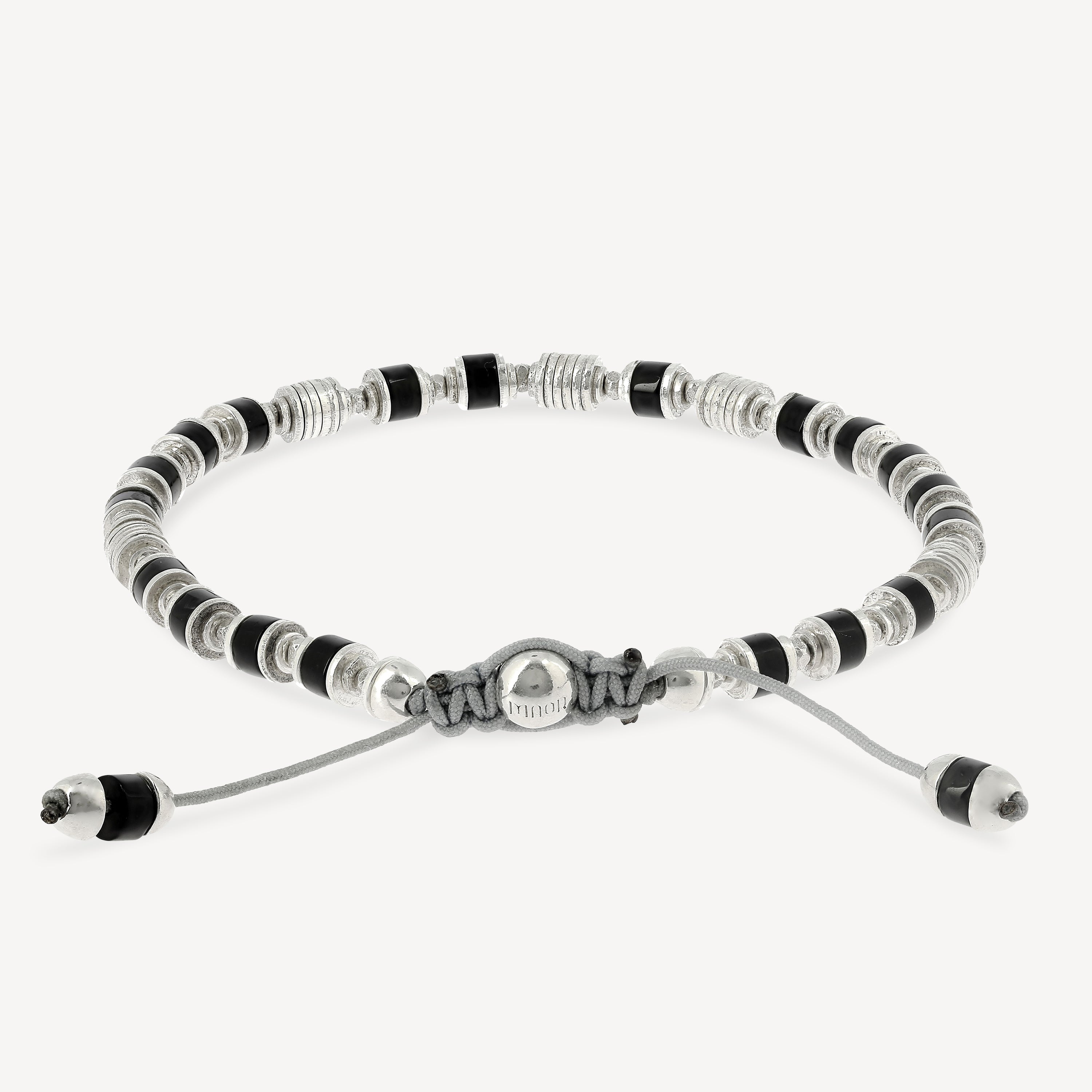 Saguaro Silver Black Agate Gemstone Bracelet