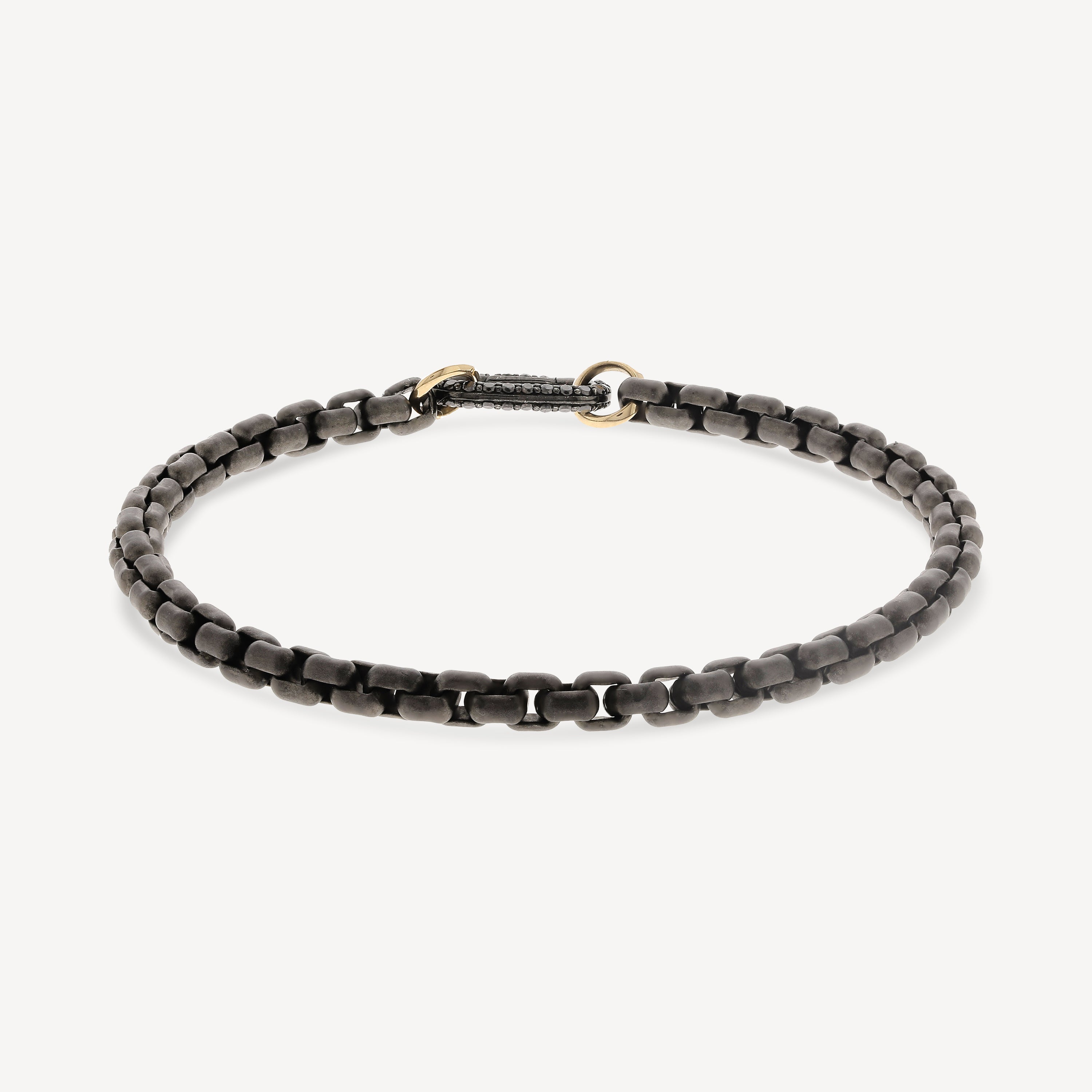 Saxon Black Gold and Black Diamond Link Bracelet