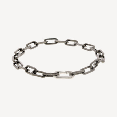 Saxon Black Rhodium and Silver Bracelet