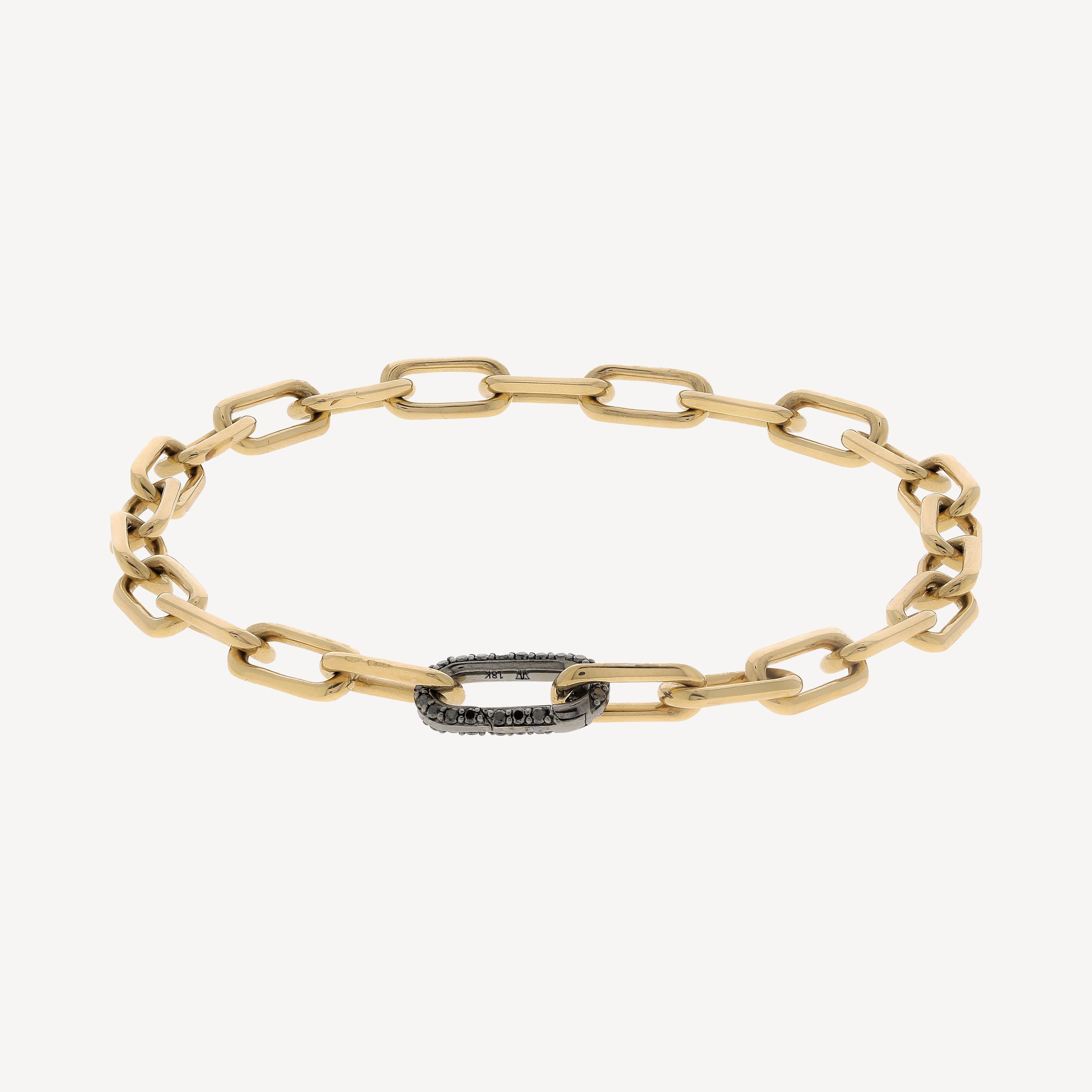 Saxon Gold and Black Diamond Link Bracelet