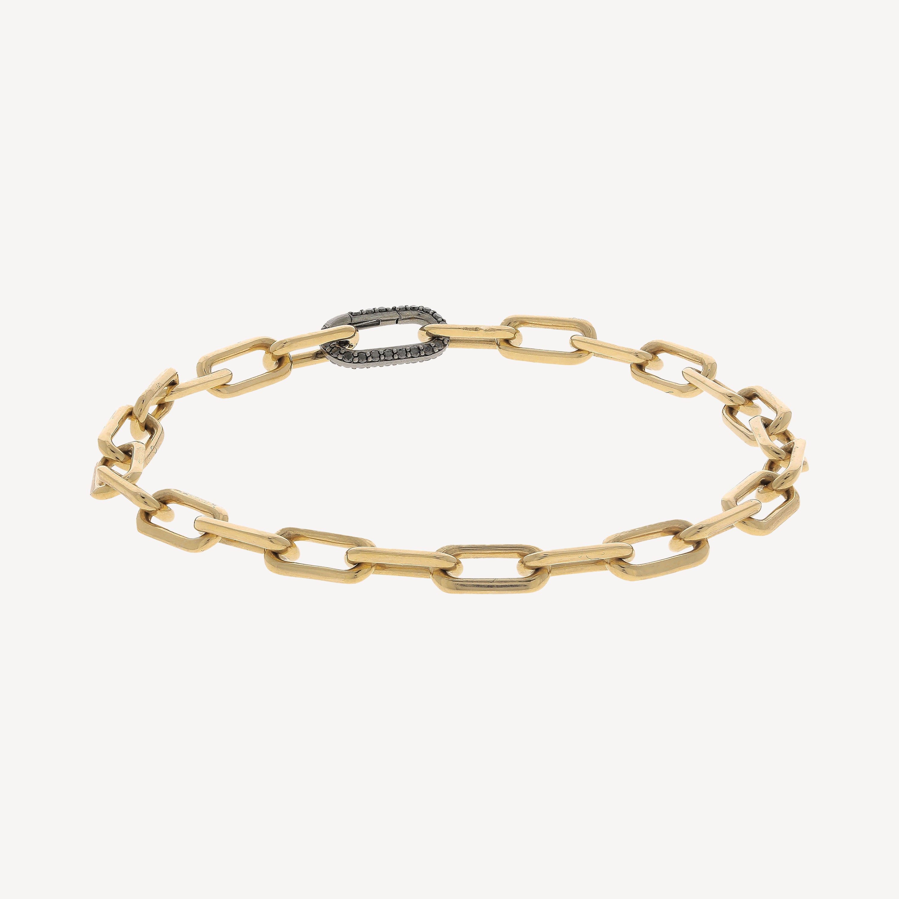 Saxon Gold and Black Diamond Link Bracelet