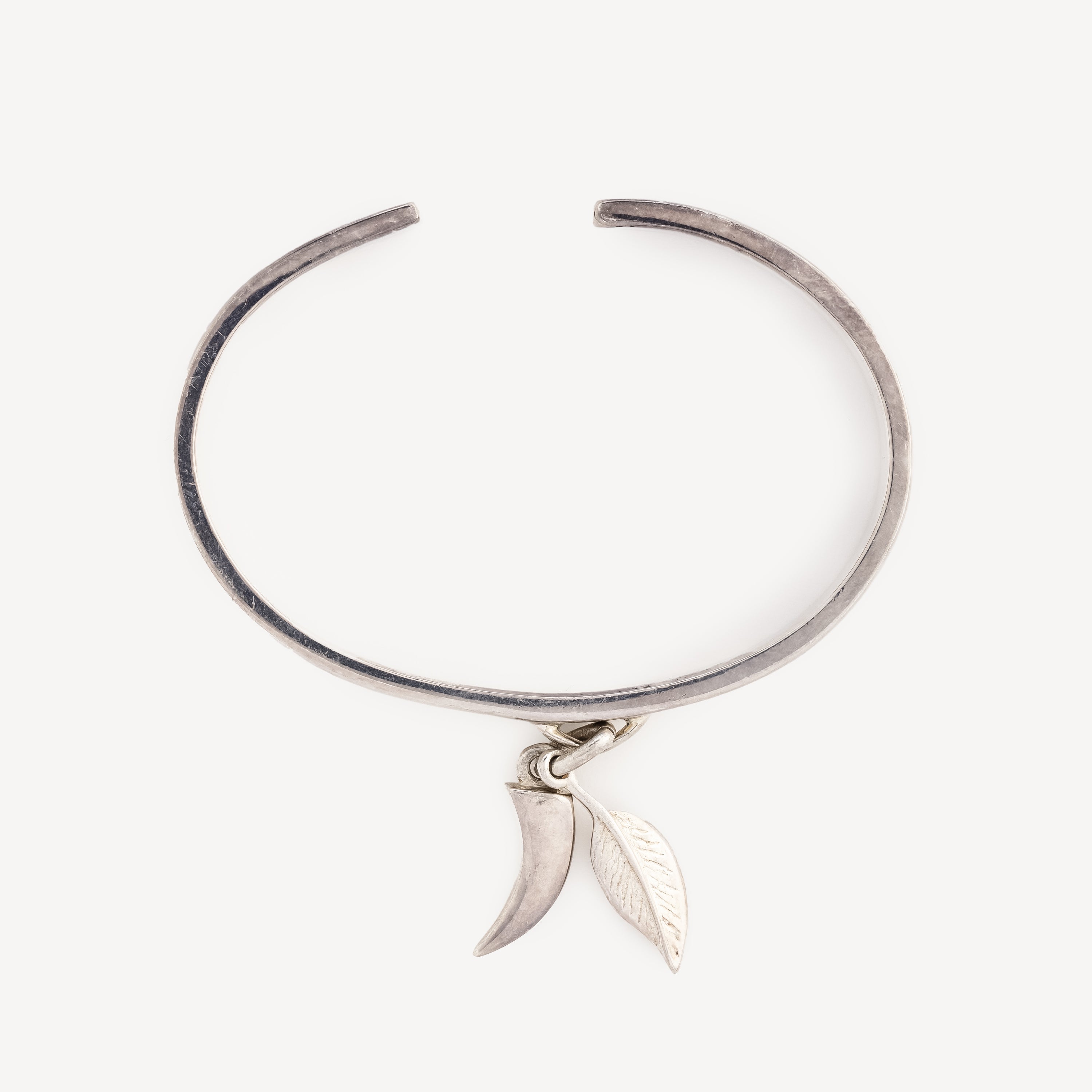 Leaf Charm Bangle Bracelet