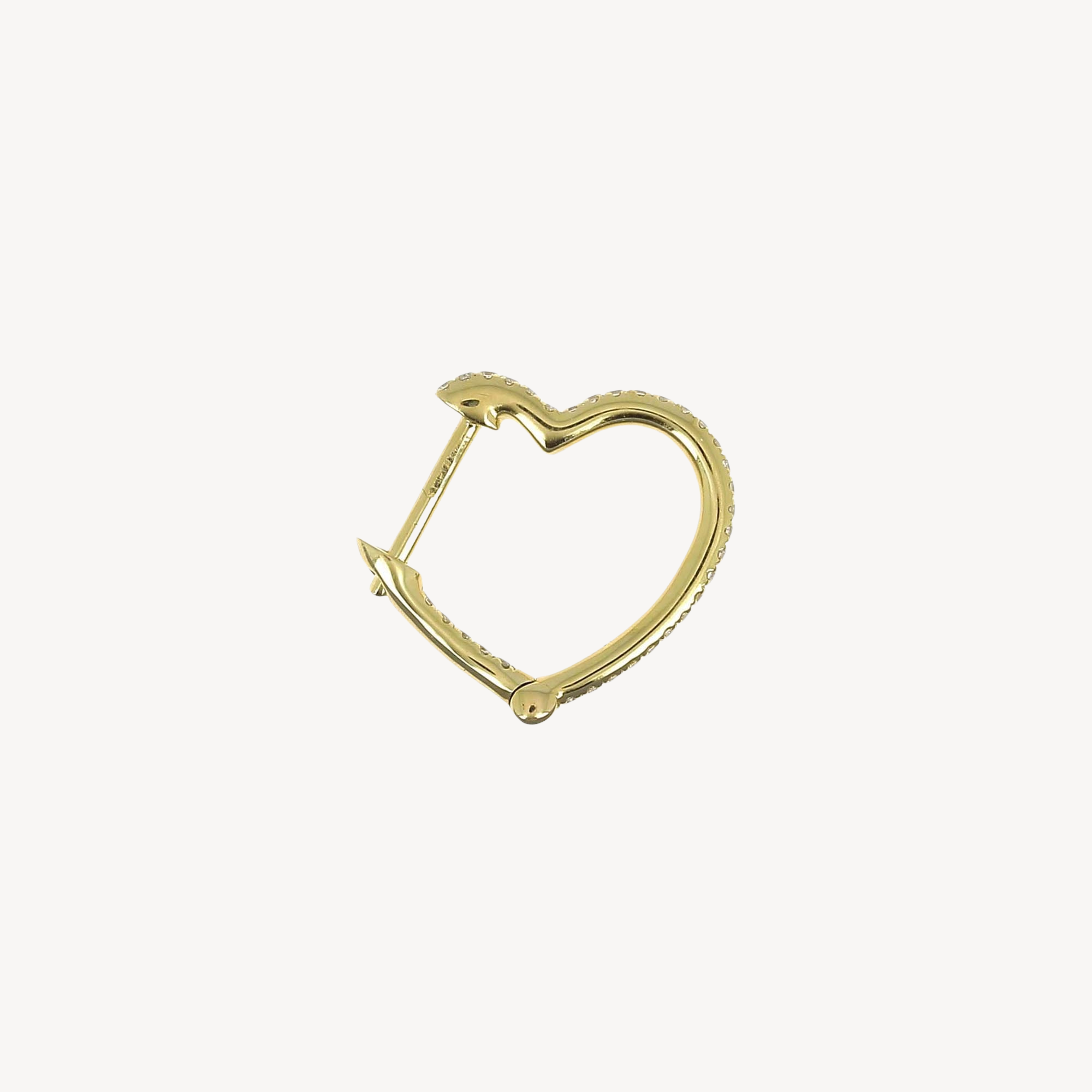 Small Hoop Diamond-paved heart