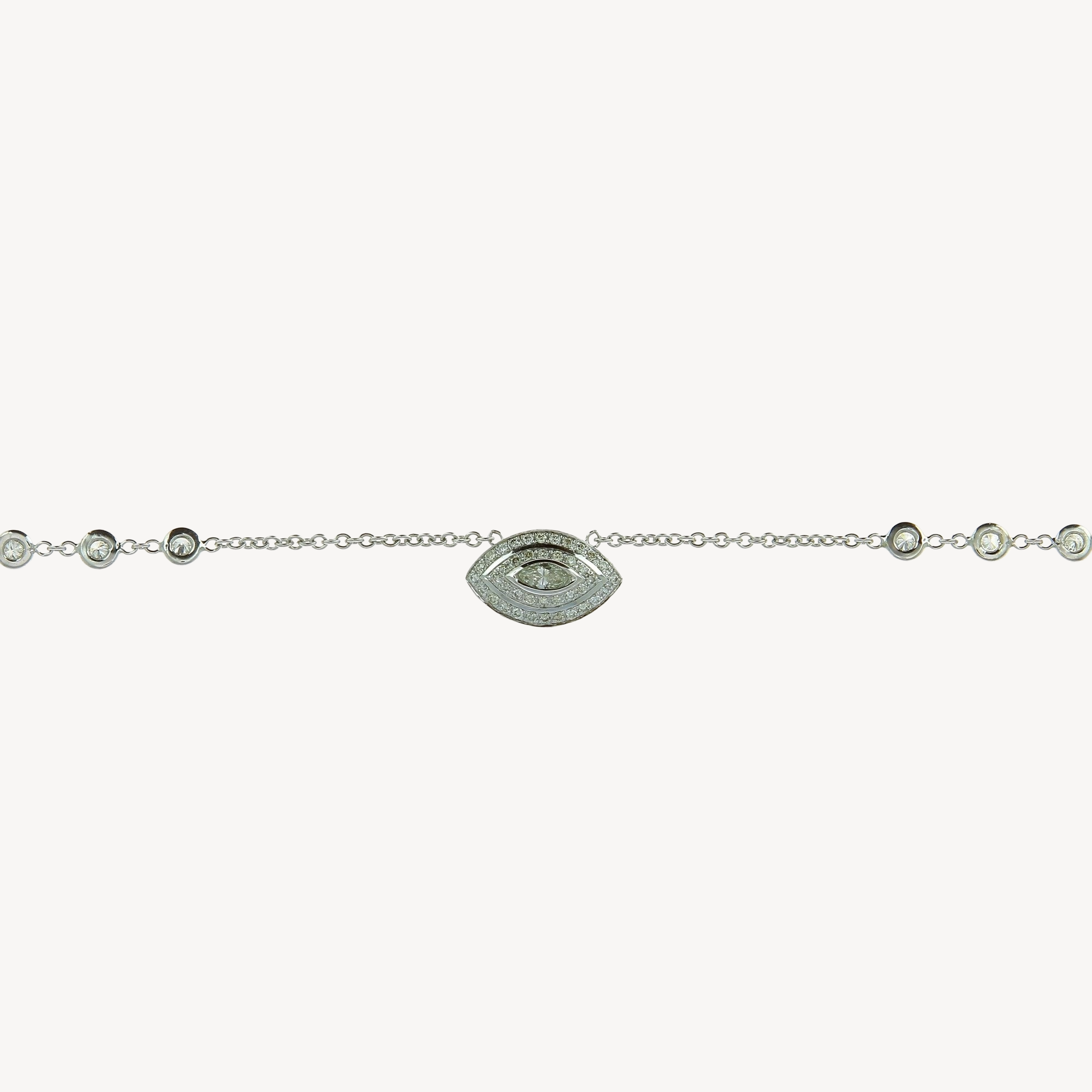 Small marquise eye diamond necklace