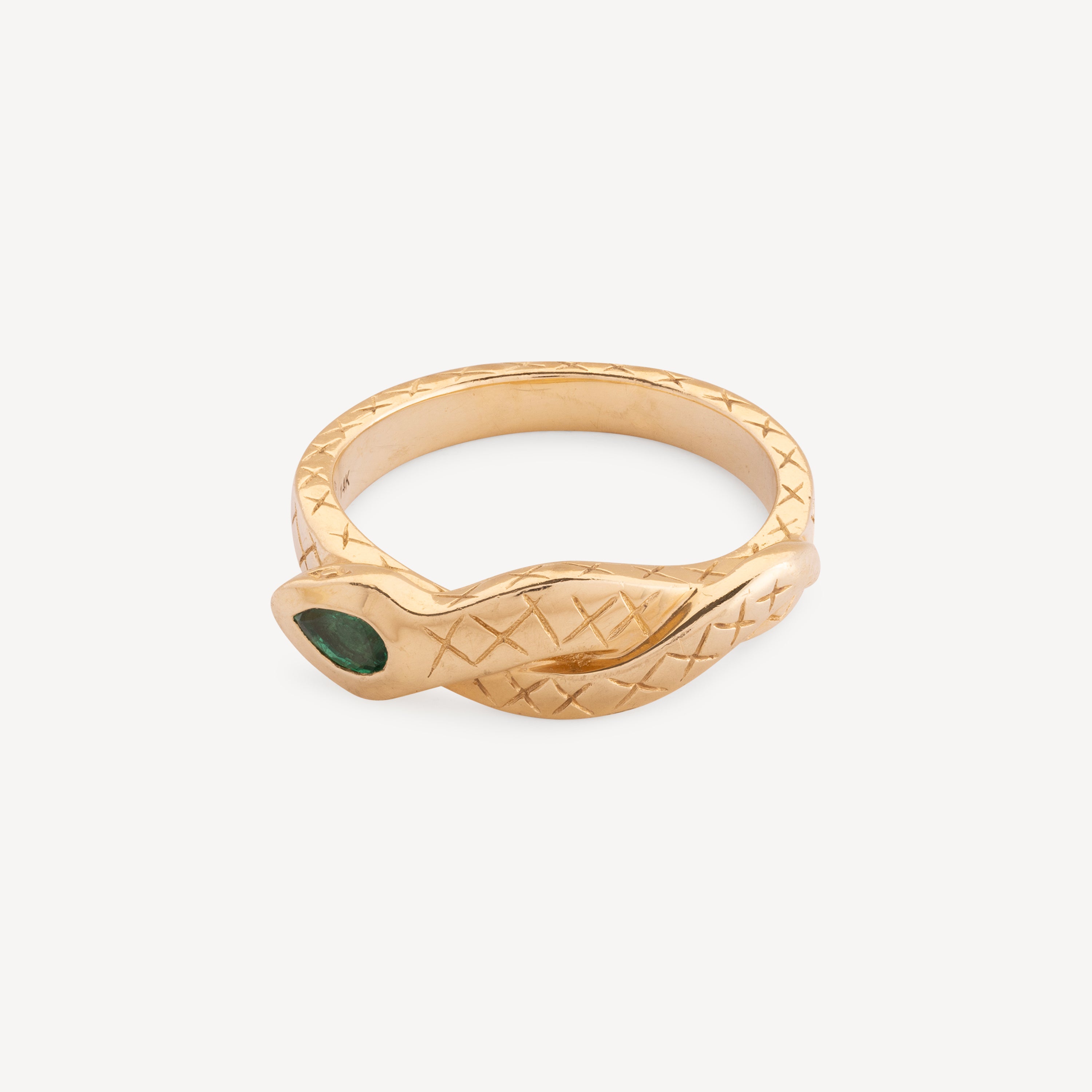 Sophia Serpent with Pear Emerald ring