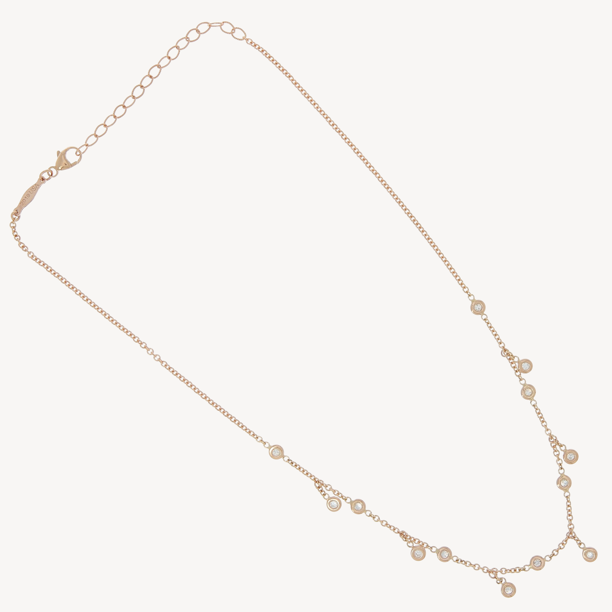 Spaced half diamond choker necklace