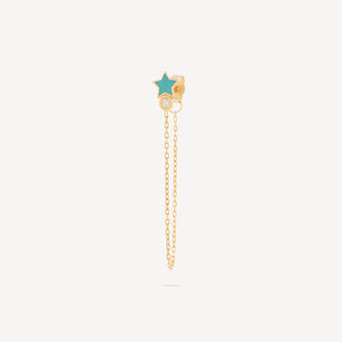 Stud Blue Star Yellow Gold Diamond