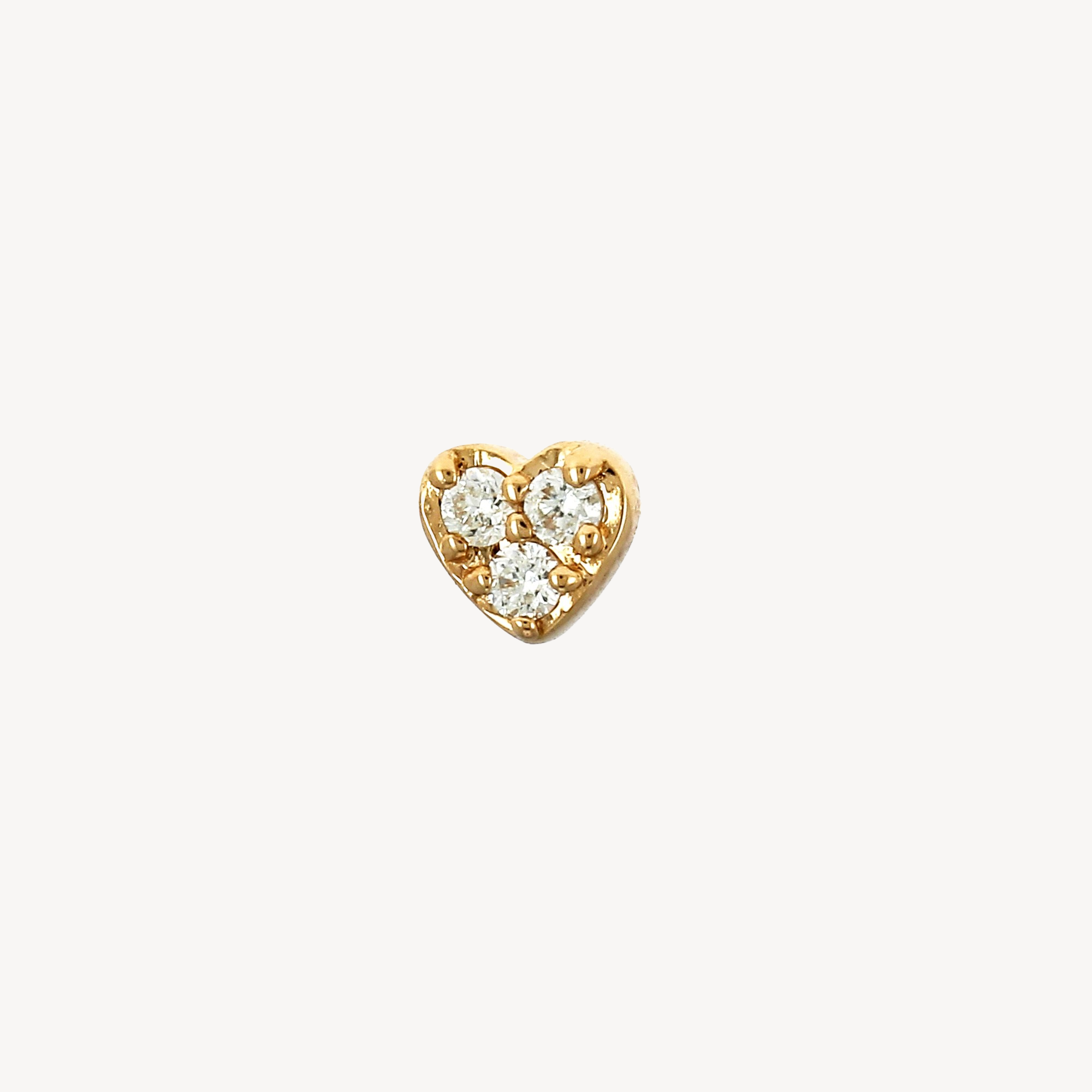 Piercing Stud Mini Coeur Pavé Rose Gold