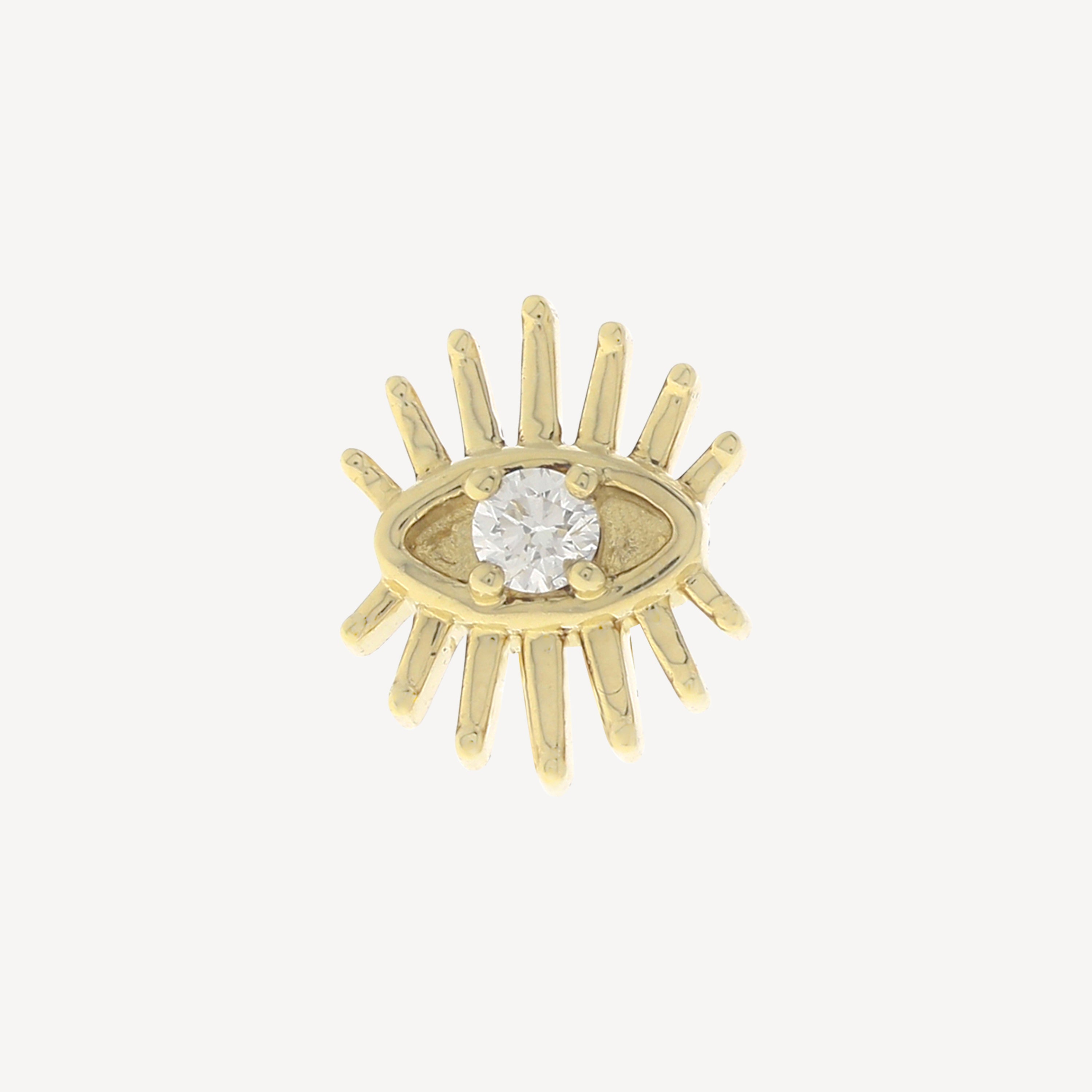 Piercing Stud Sun Eye Diamonds Yellow Gold