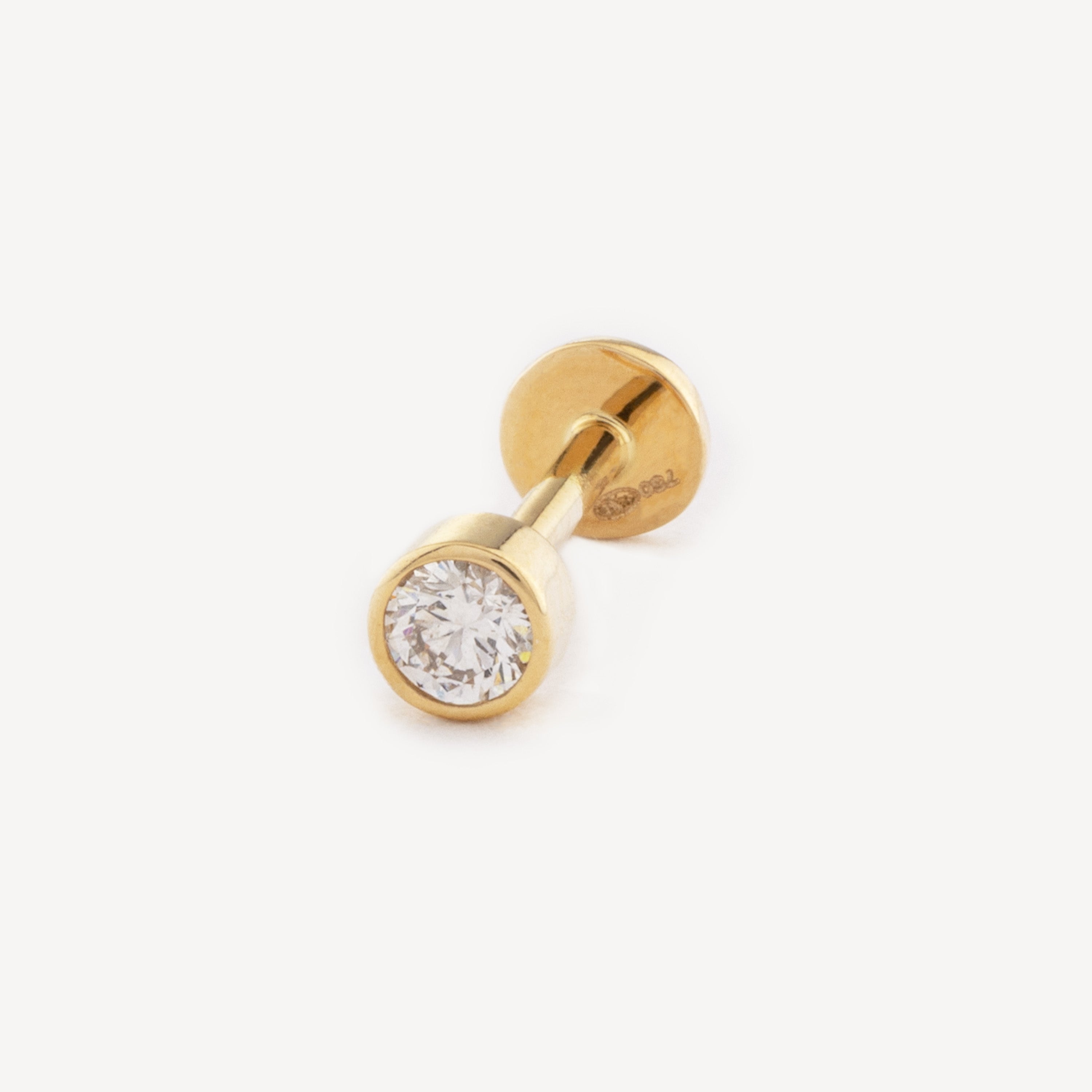 Piercing Stud Yellow Gold Diamond 2.5mm