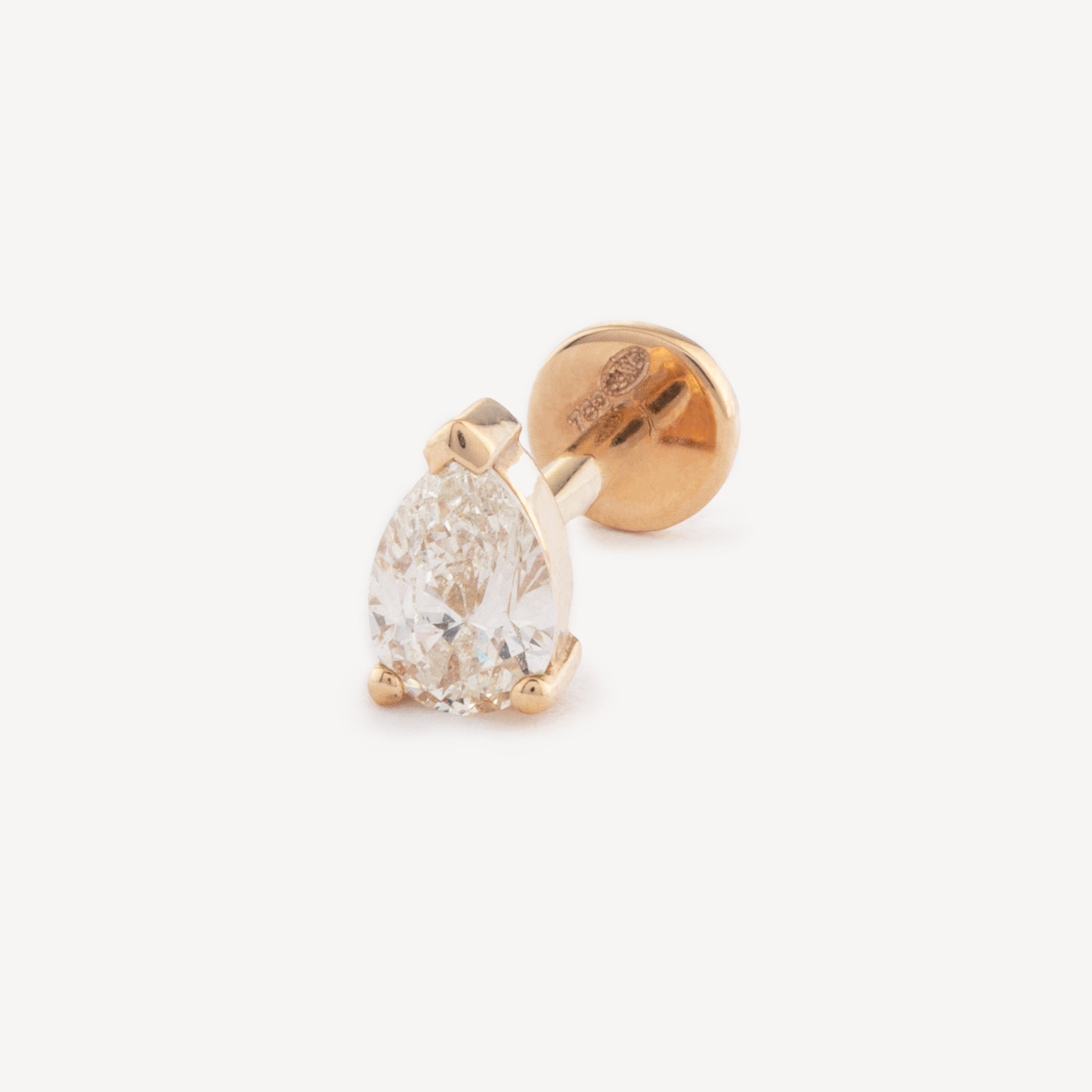 Piercing Stud Rose Gold  Pear 4.5x3mm