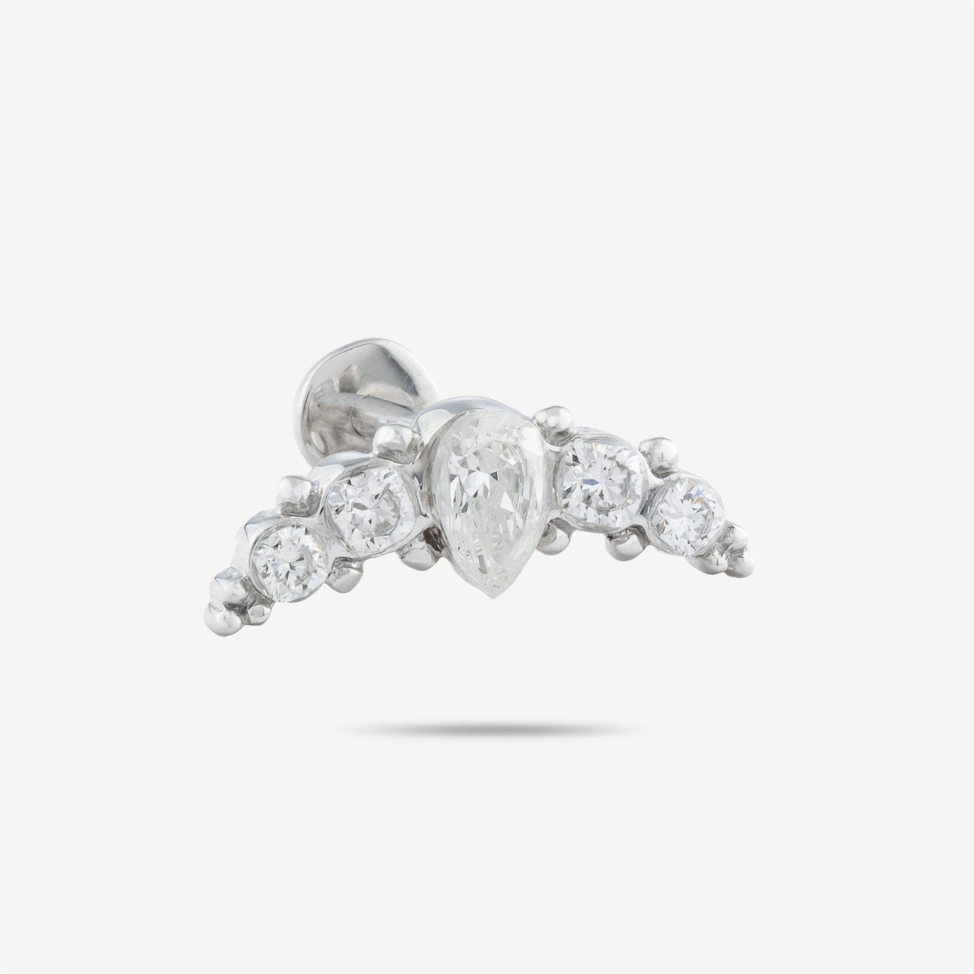 Piercing Stud White gold Bow Pear diamonds