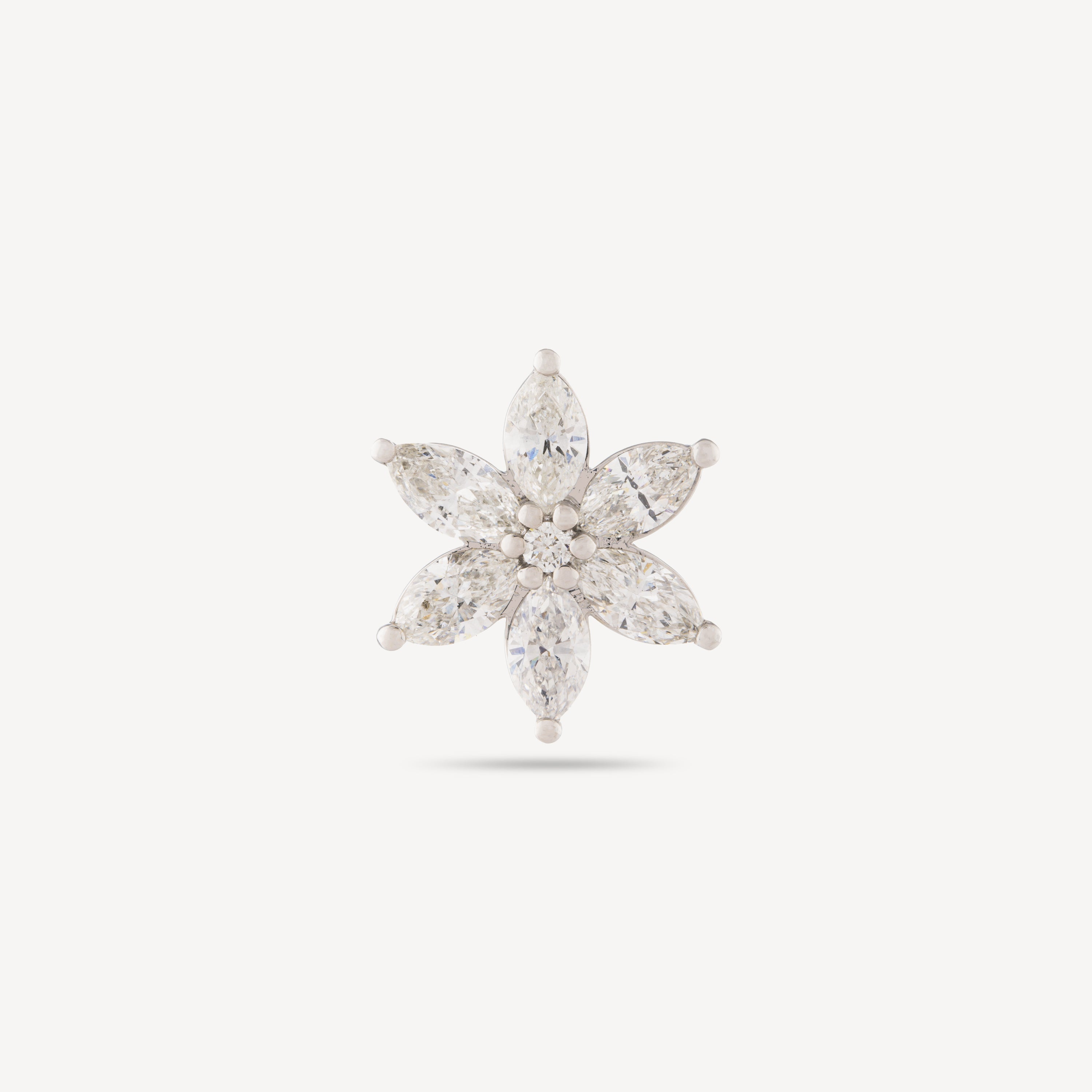 Piercing Stud White gold Flower Star Diamonds