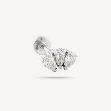 Piercing Stud White Gold 3 Pears