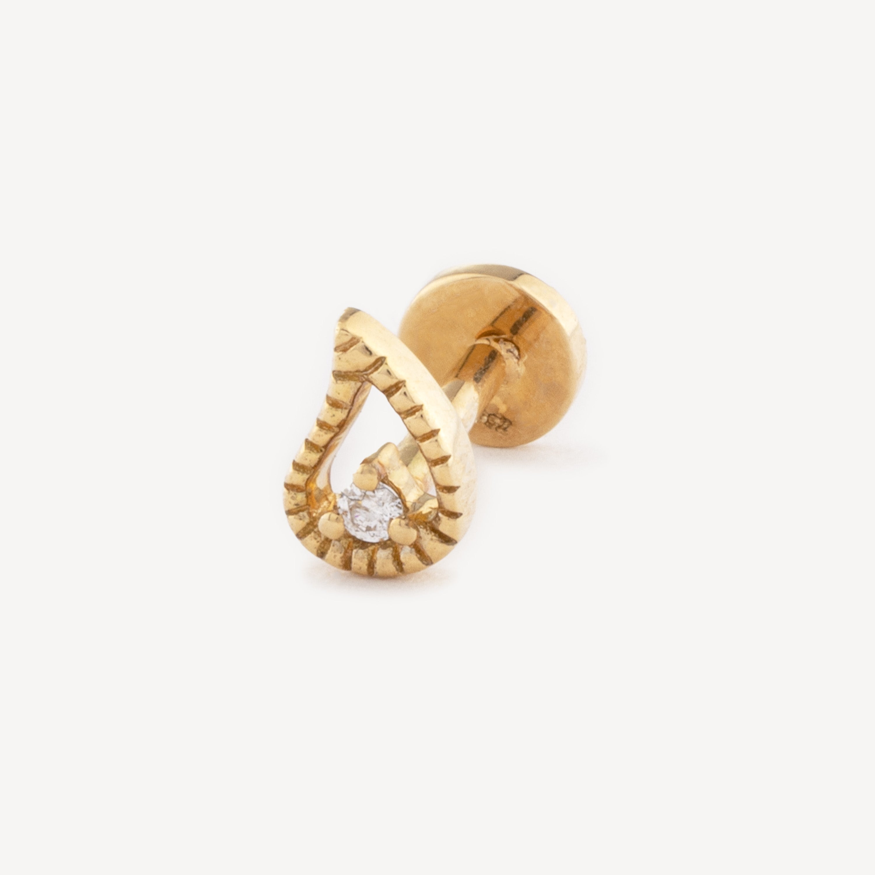 Piercing Stud Yellow gold Kashmere Diamond