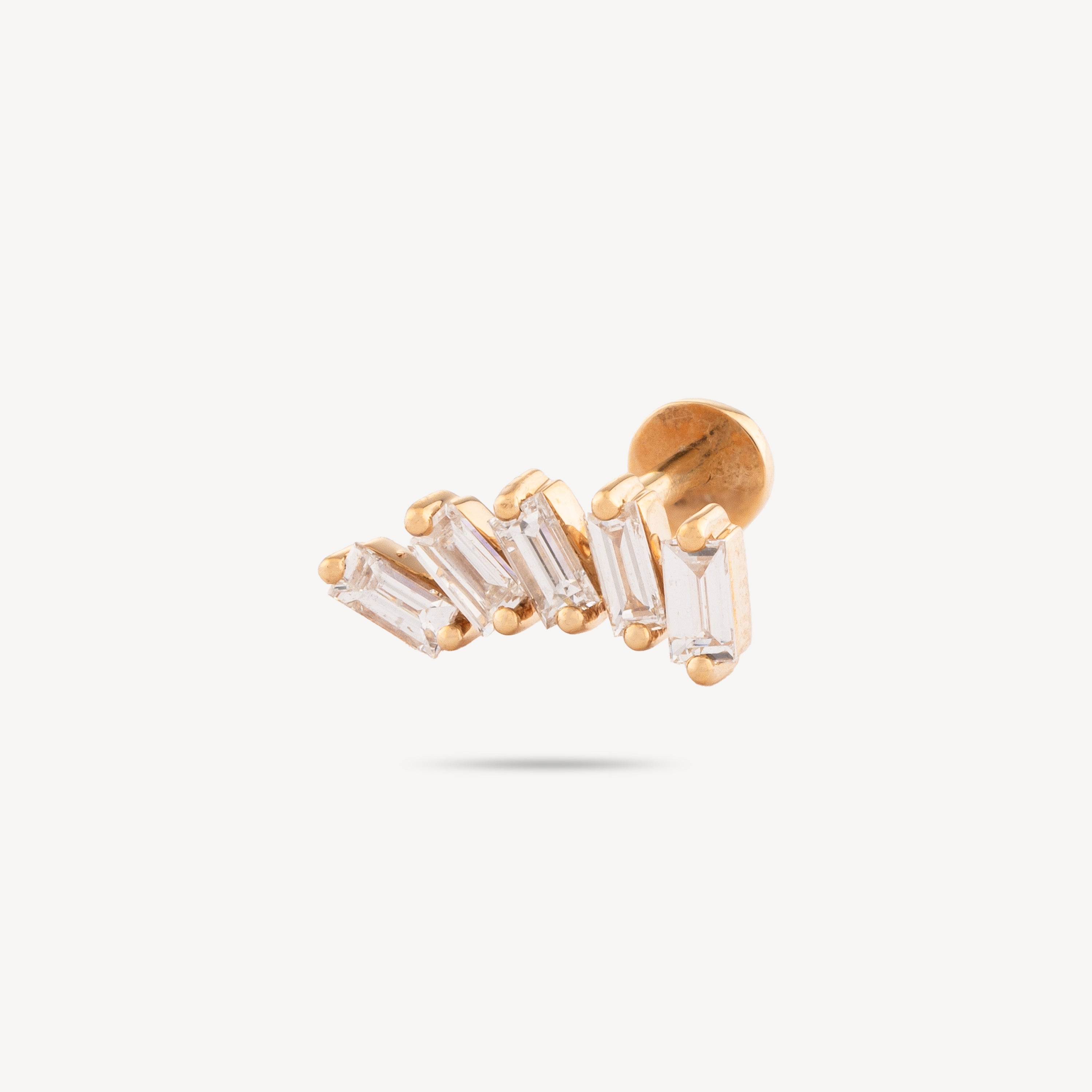 Piercing Stud Rose Gold  5 Baguettes Diamant