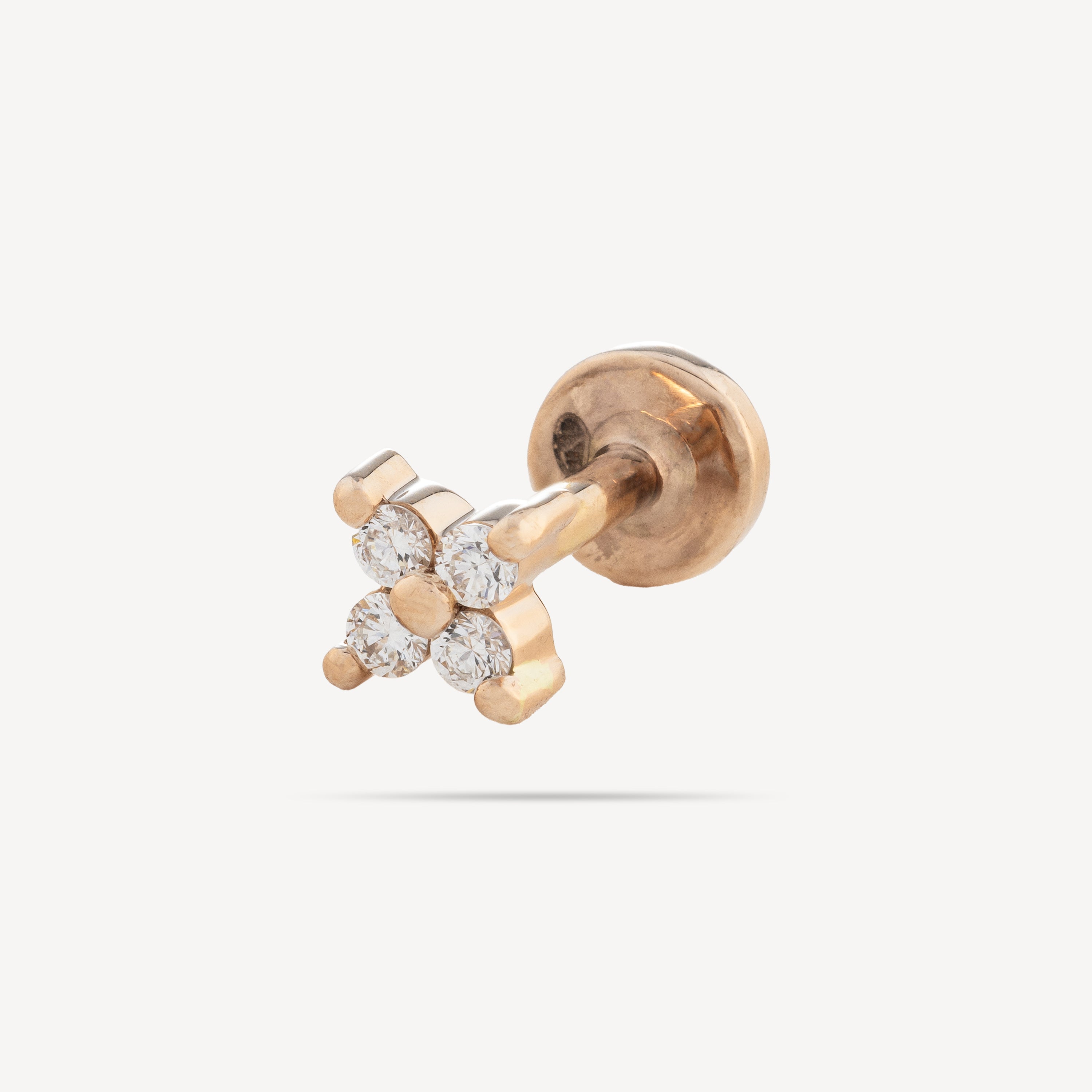 Piercing Stud Rose Gold  Etoile 4 Diamants