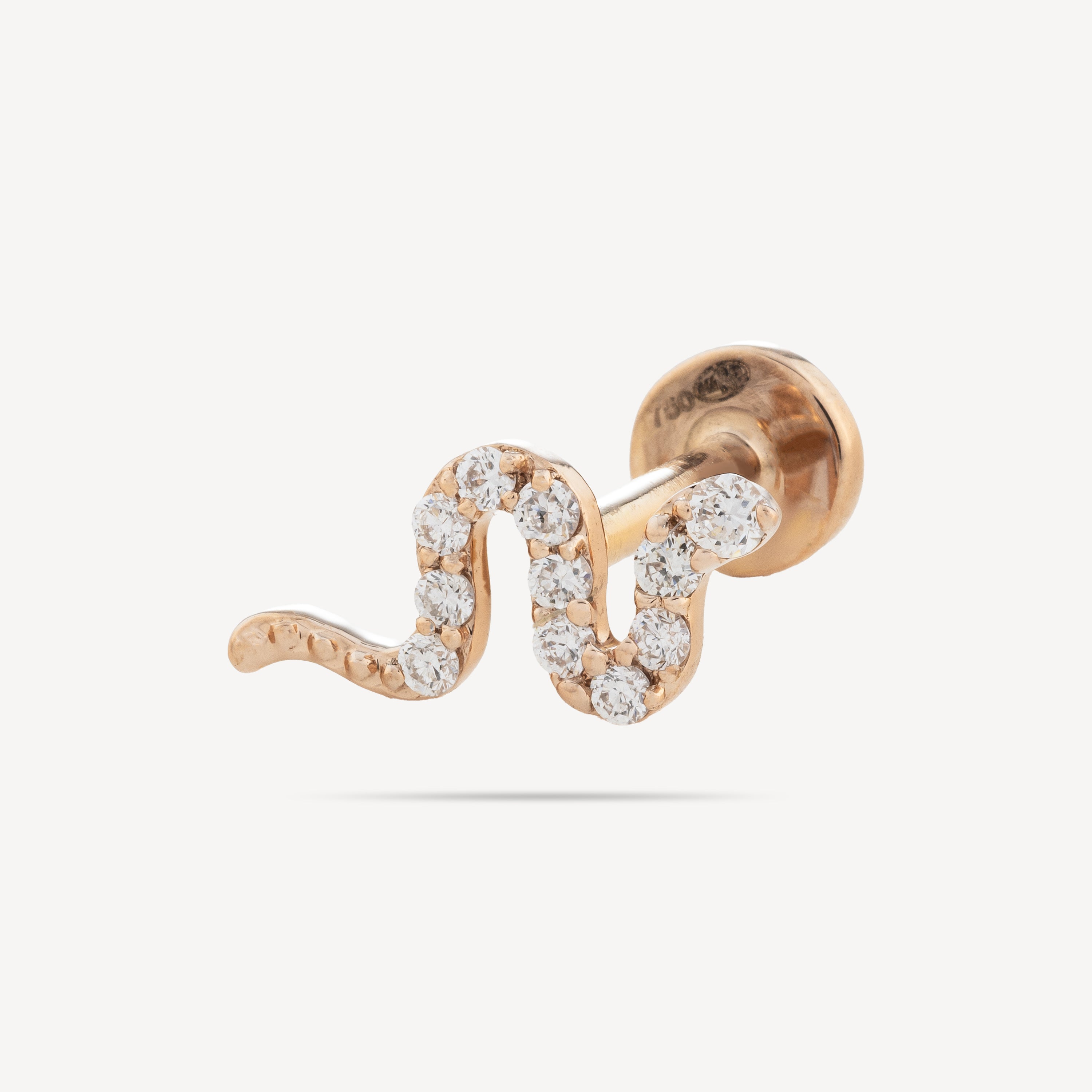 Piercing Stud Serpent Pavé Rose Gold