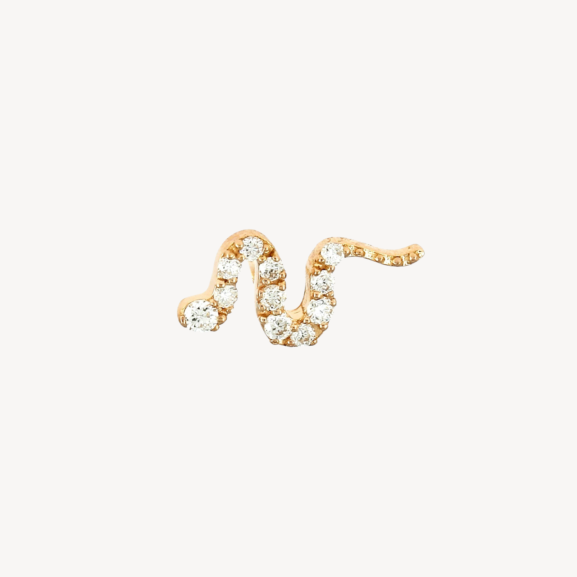 Piercing Stud Serpent Pavé Rose Gold