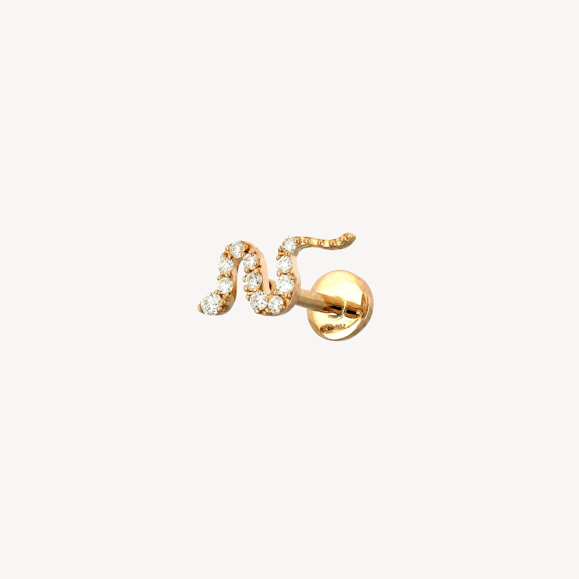 Piercing Stud Serpent Pavé Rose Gold