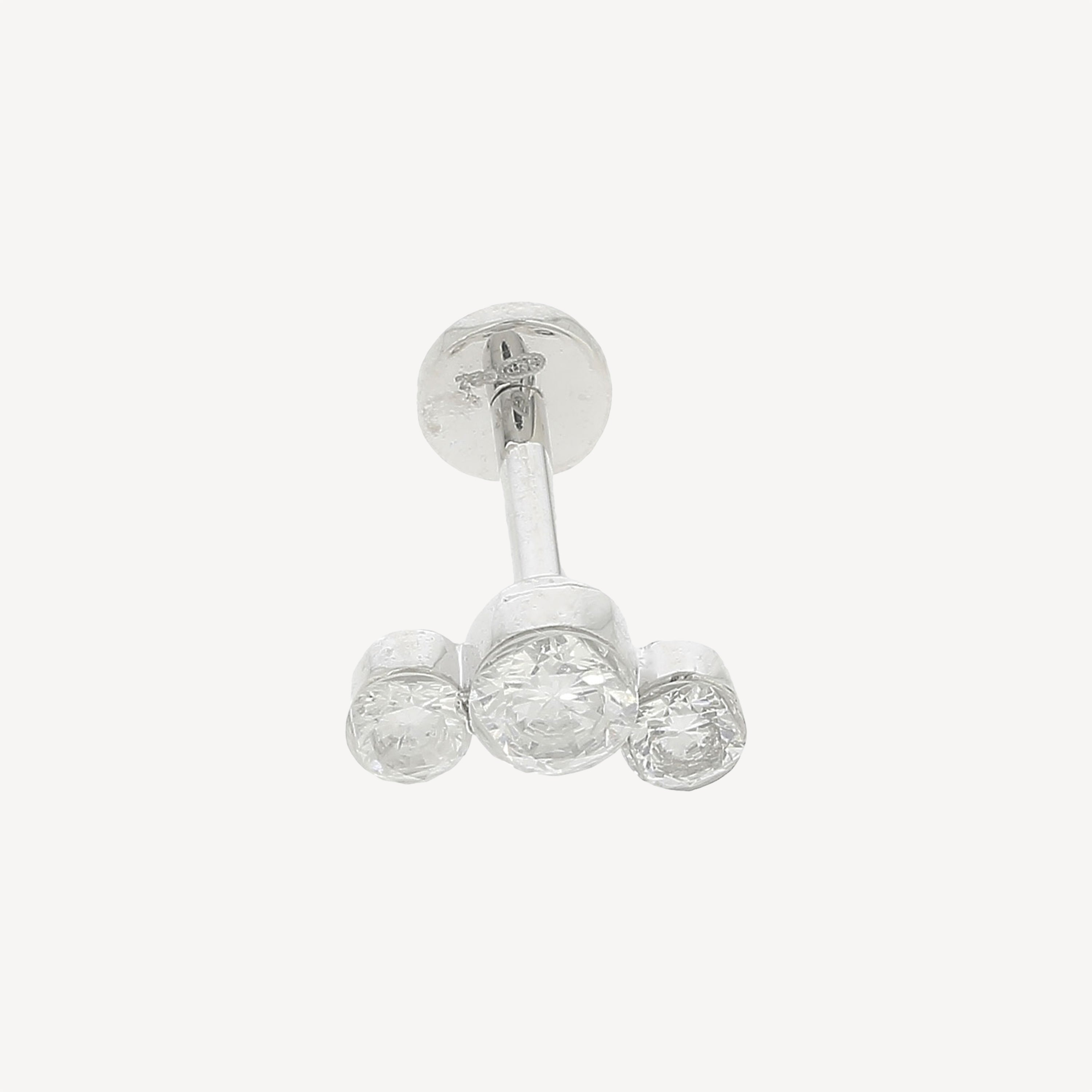 Piercing Stud trilogy diamonds white gold