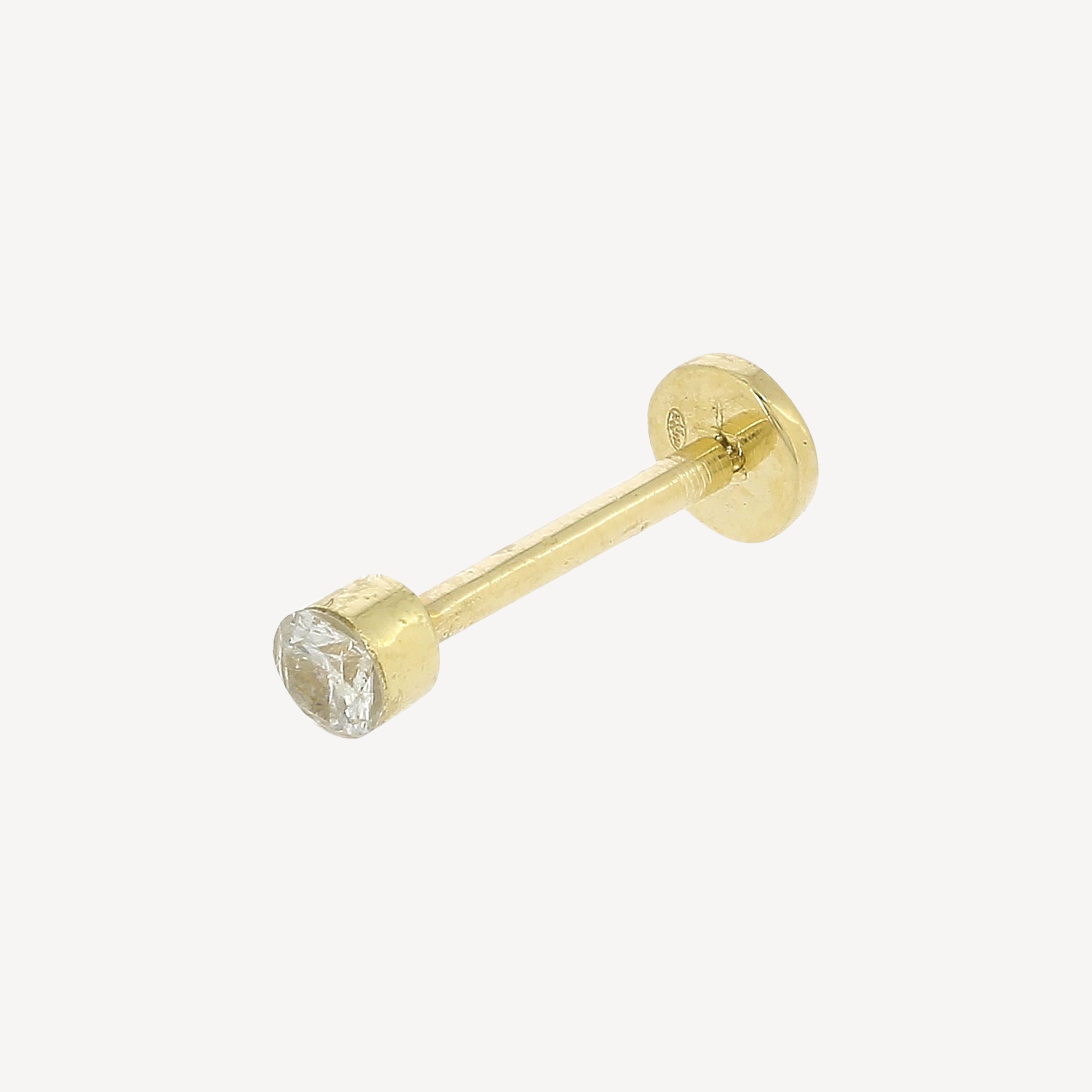 Piercing Stud Diamond 2.5mm Invisible Set Yellow Gold