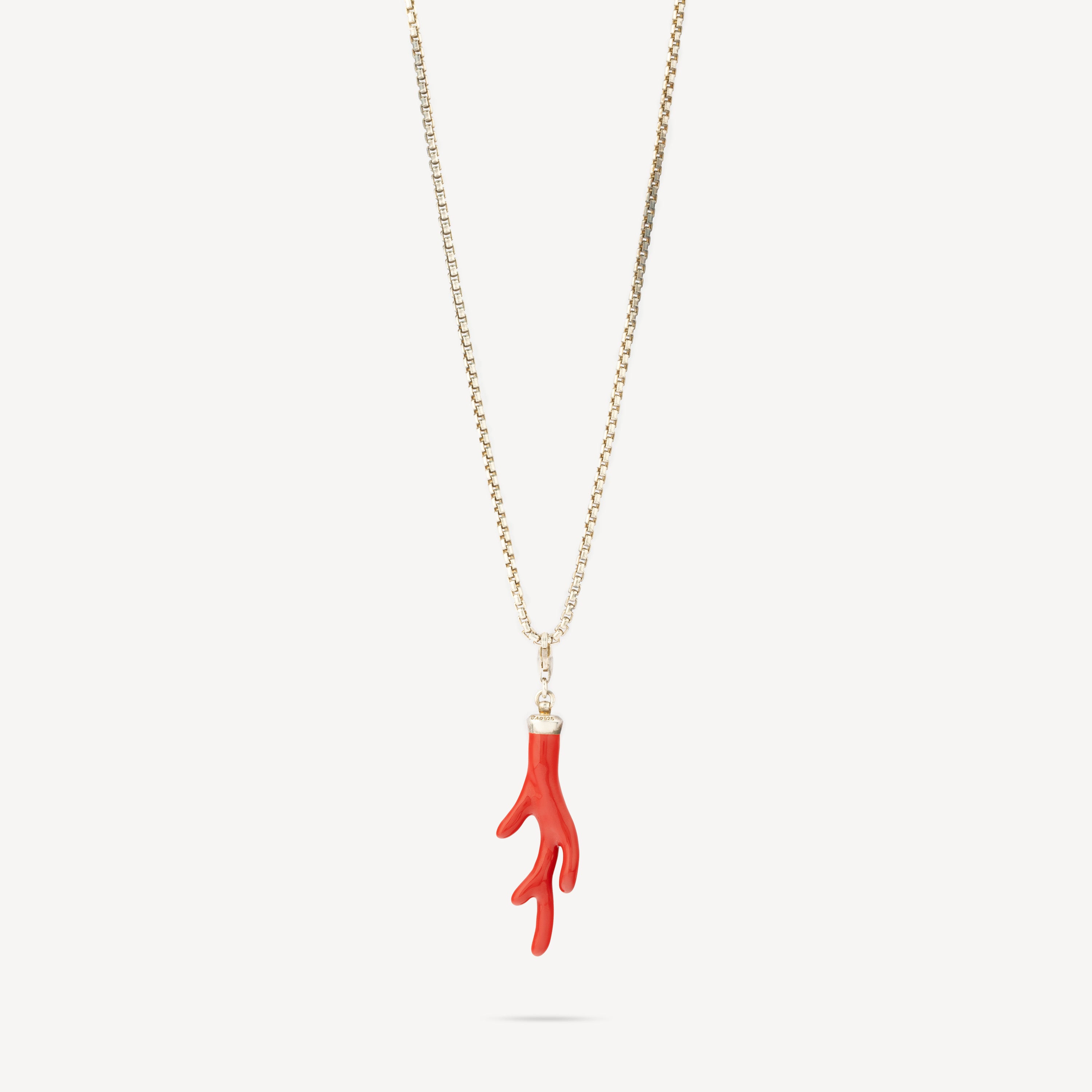 Coral Charm Pendant Necklace