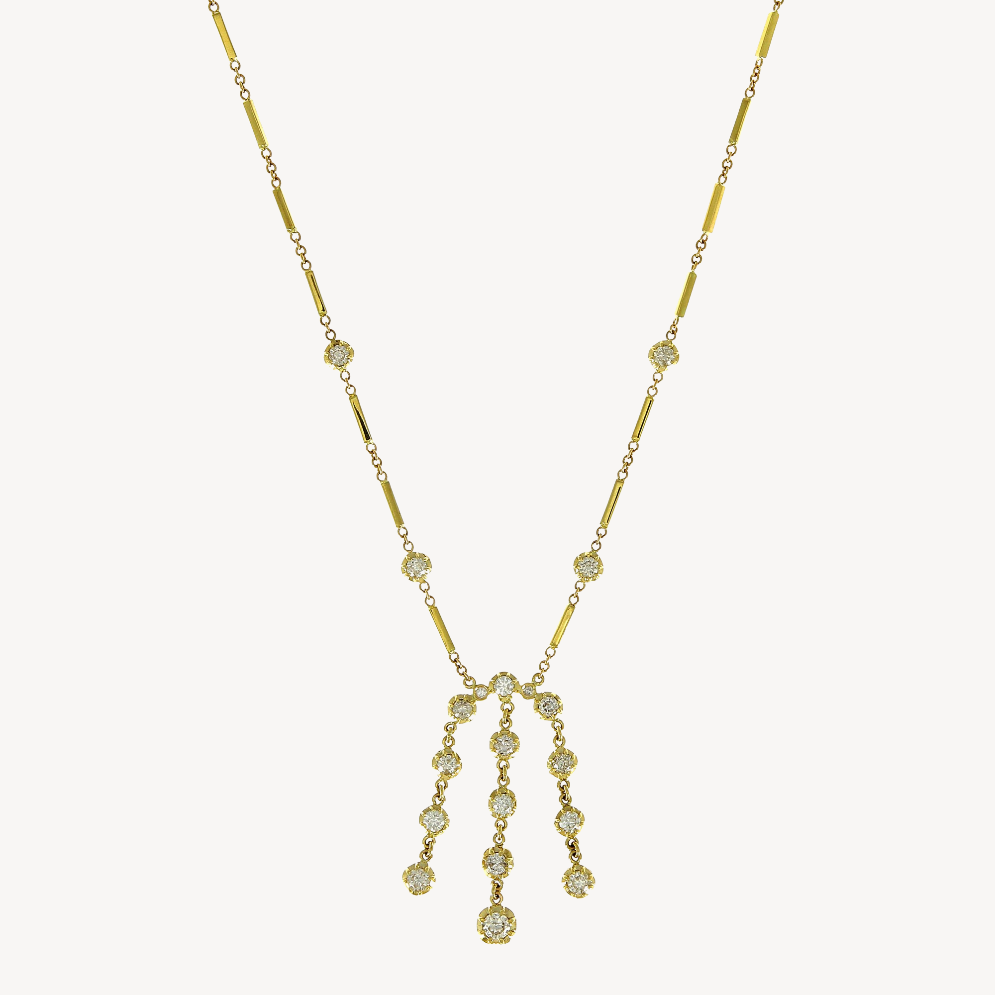 Necklace Sophia 3 Rangs Chandelier White Diamonds