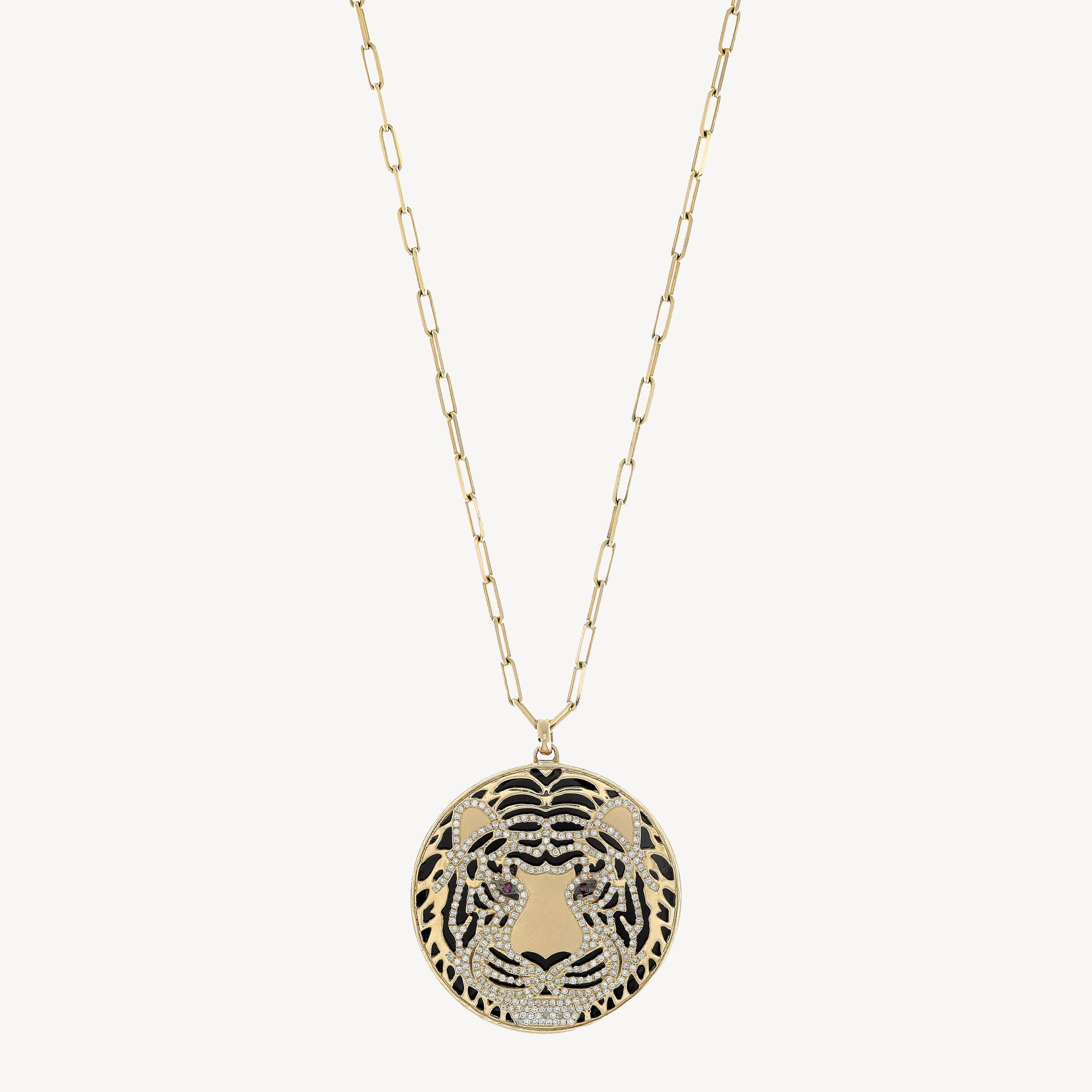 Tiger Diamond necklace Rose Gold