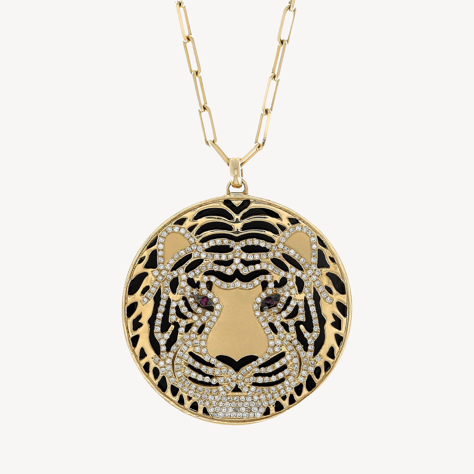 Tiger Diamond necklace Rose Gold