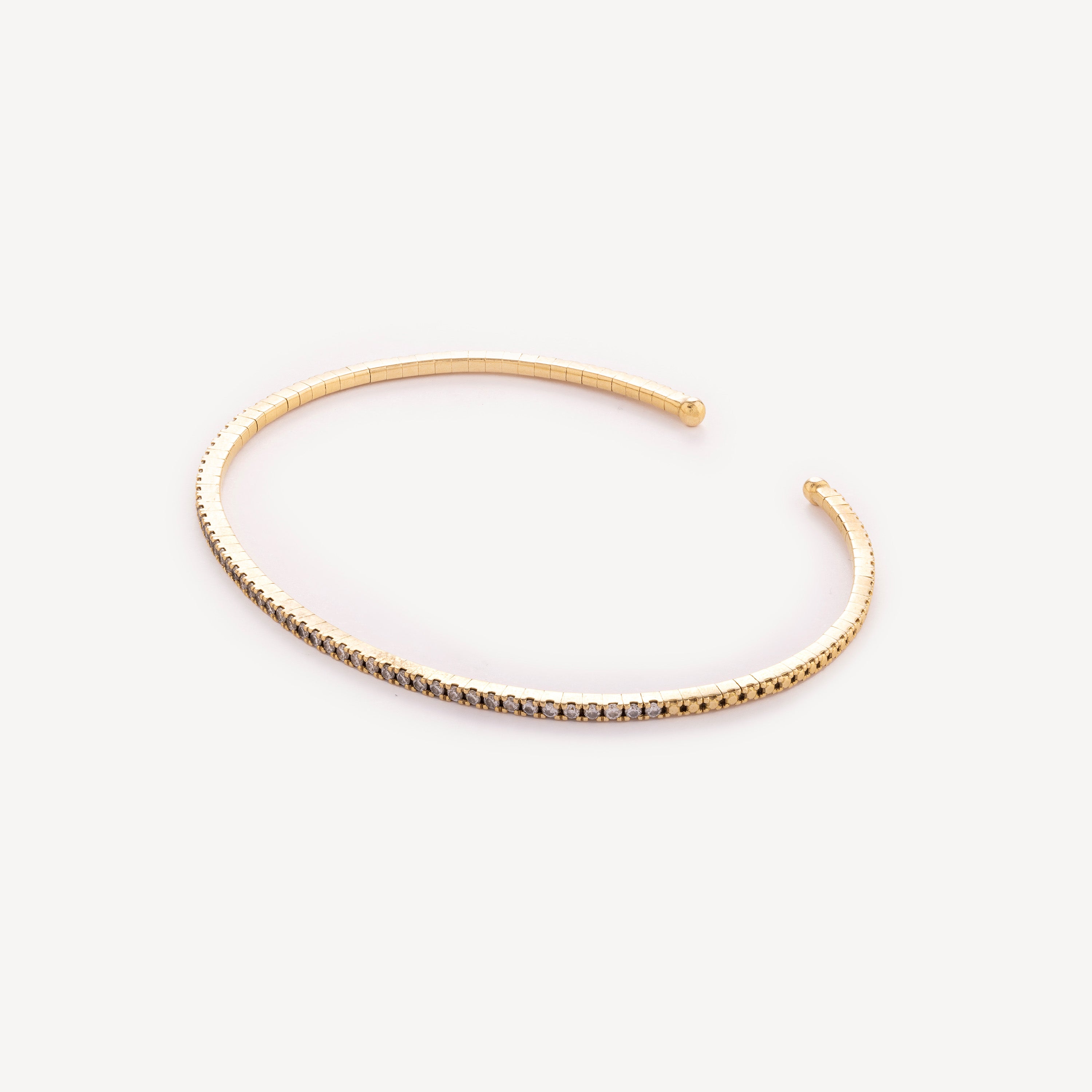 Gold and diamonds bangle