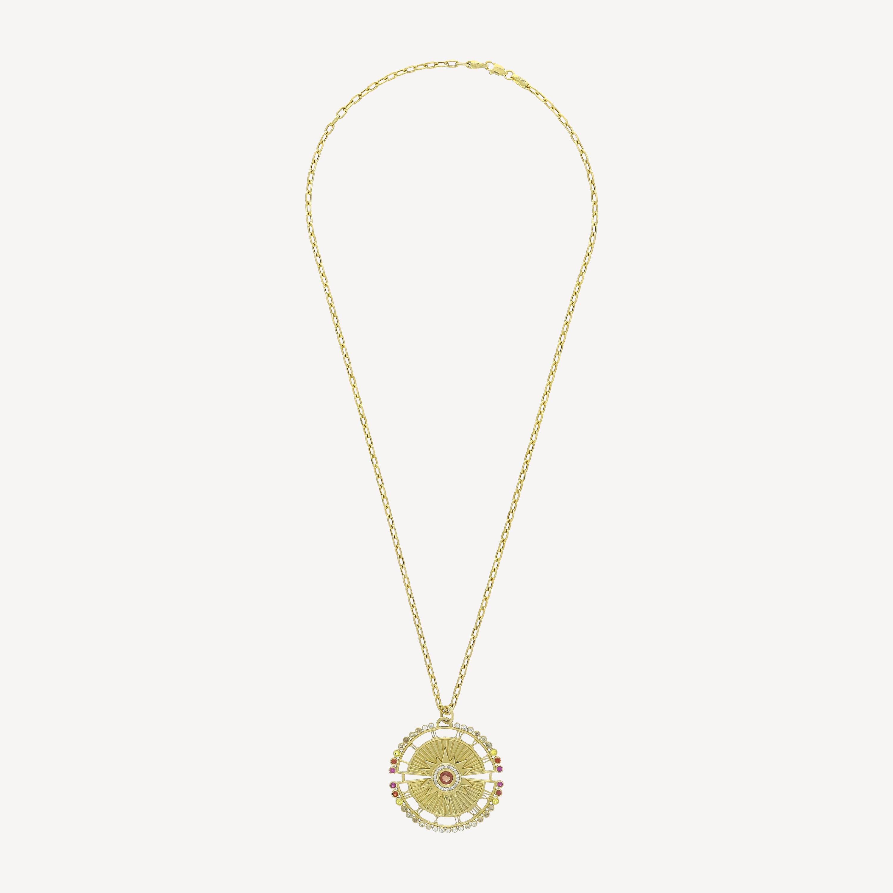 Wheel of Day necklace Yellow gold