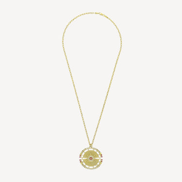 Wheel of Day necklace Yellow gold