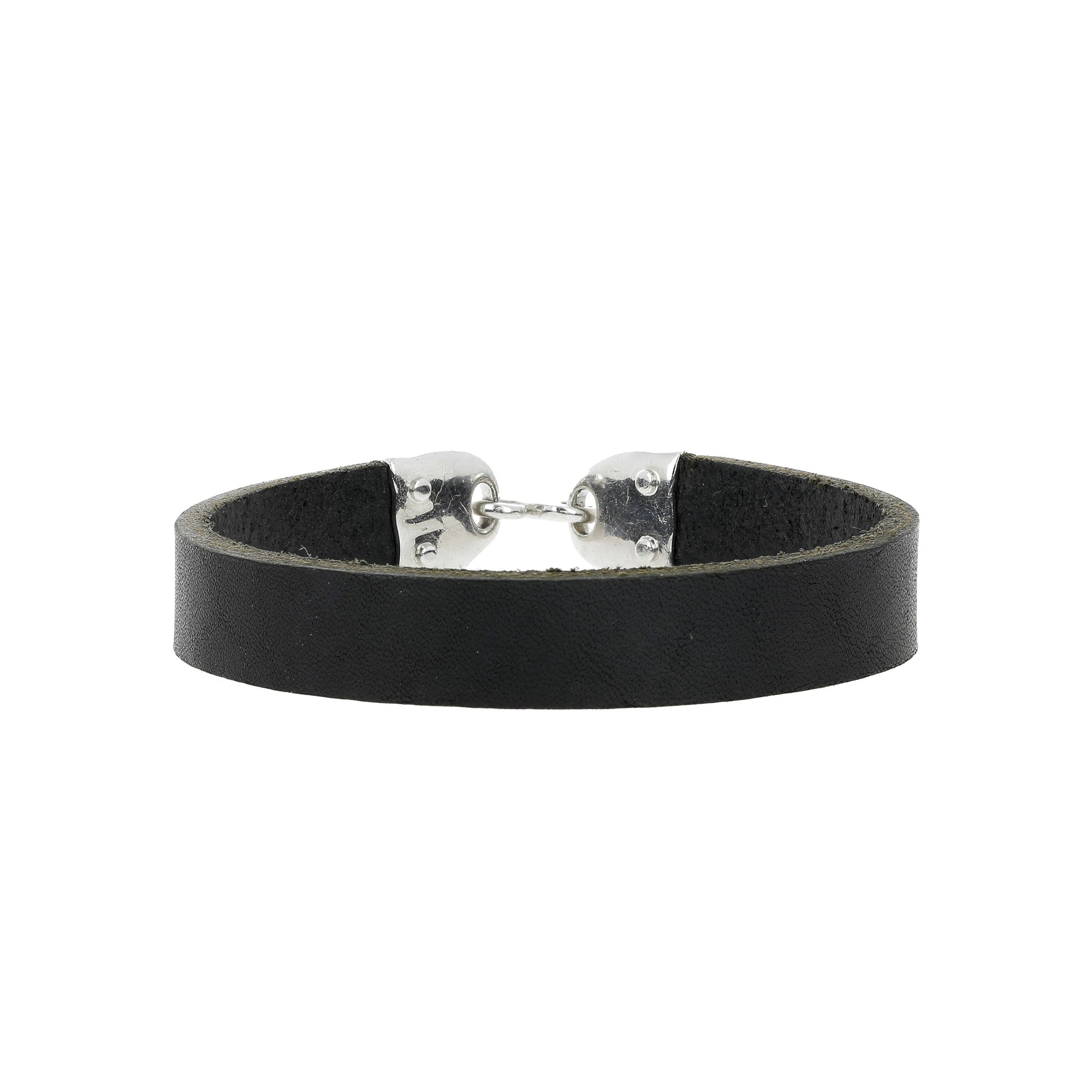 Silver Leather Bracelet