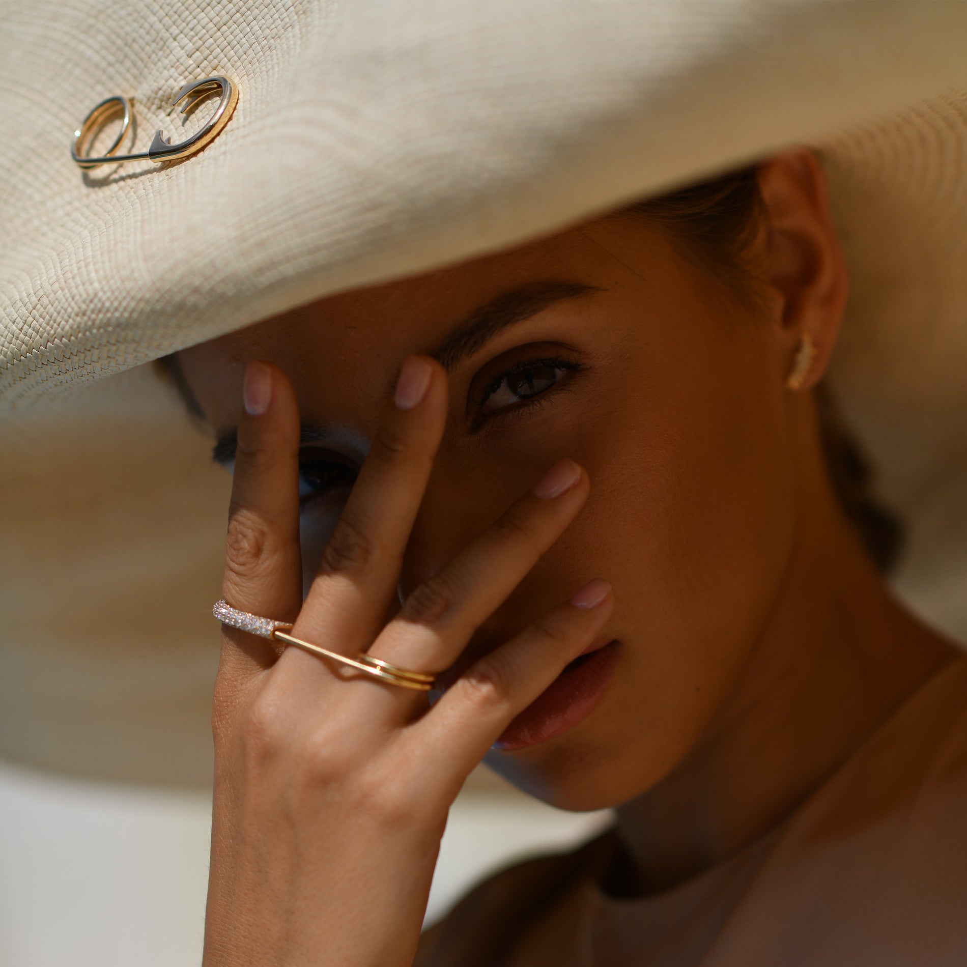 Safety Pin Diamonds ring