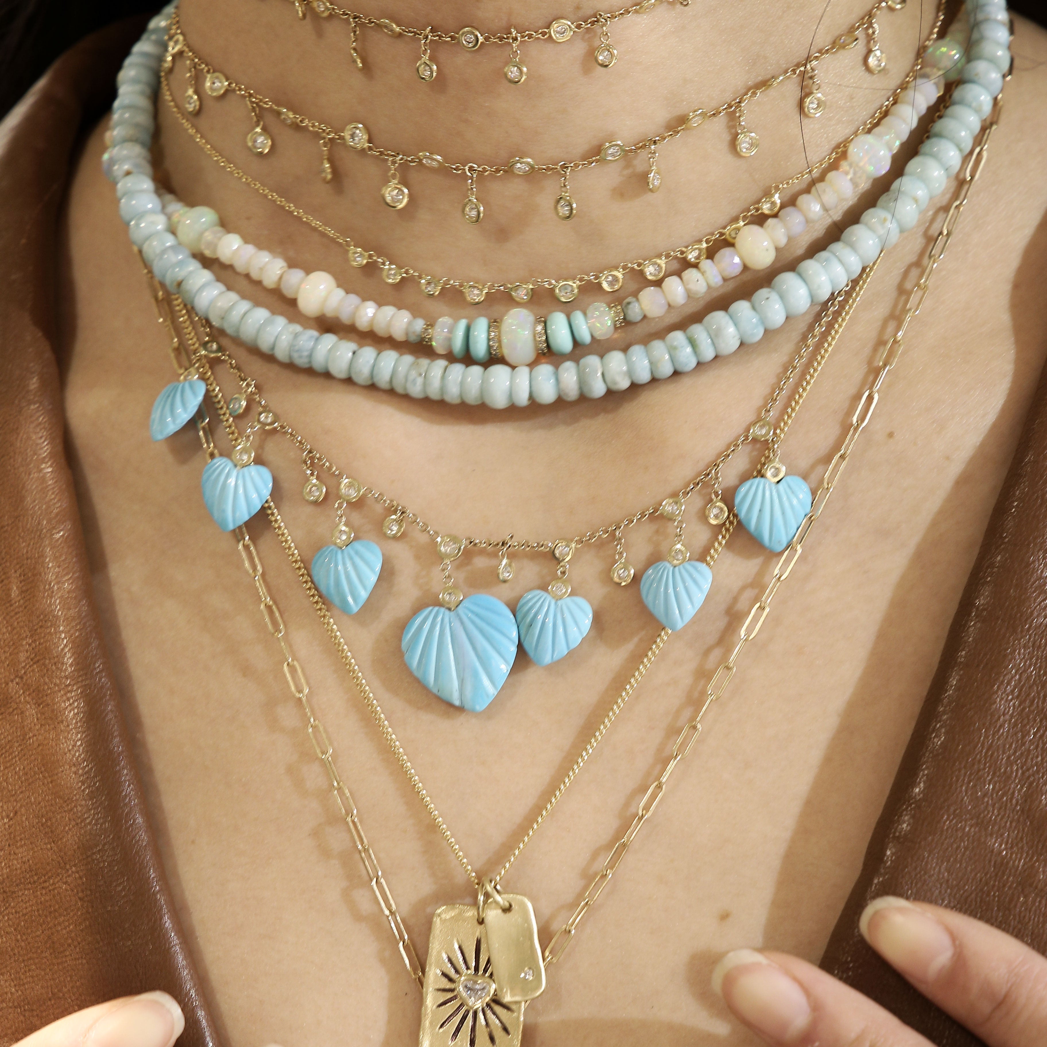 Turquoise pearl necklace