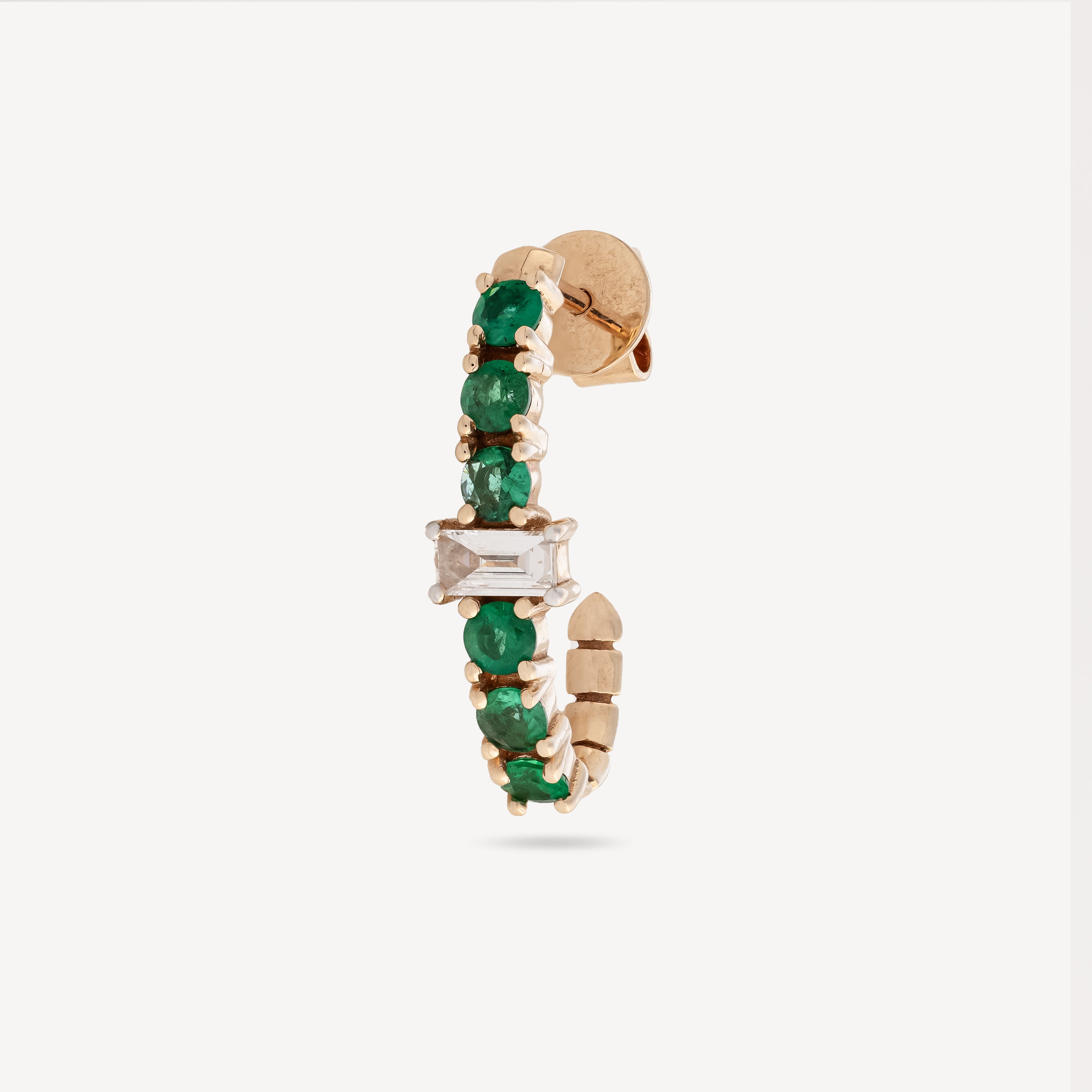 Aguna Emeralds and Diamonds Hook Earring