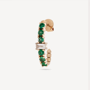 Aguna Emeralds and Diamonds Hook Earring