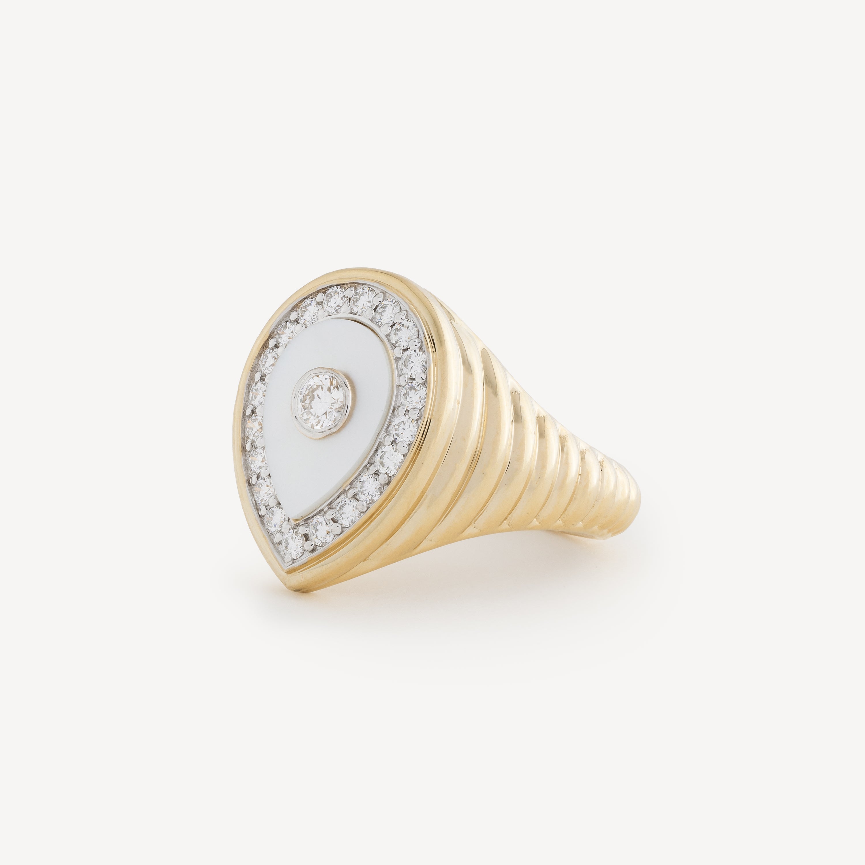 Drop Pearl Diamond Ring